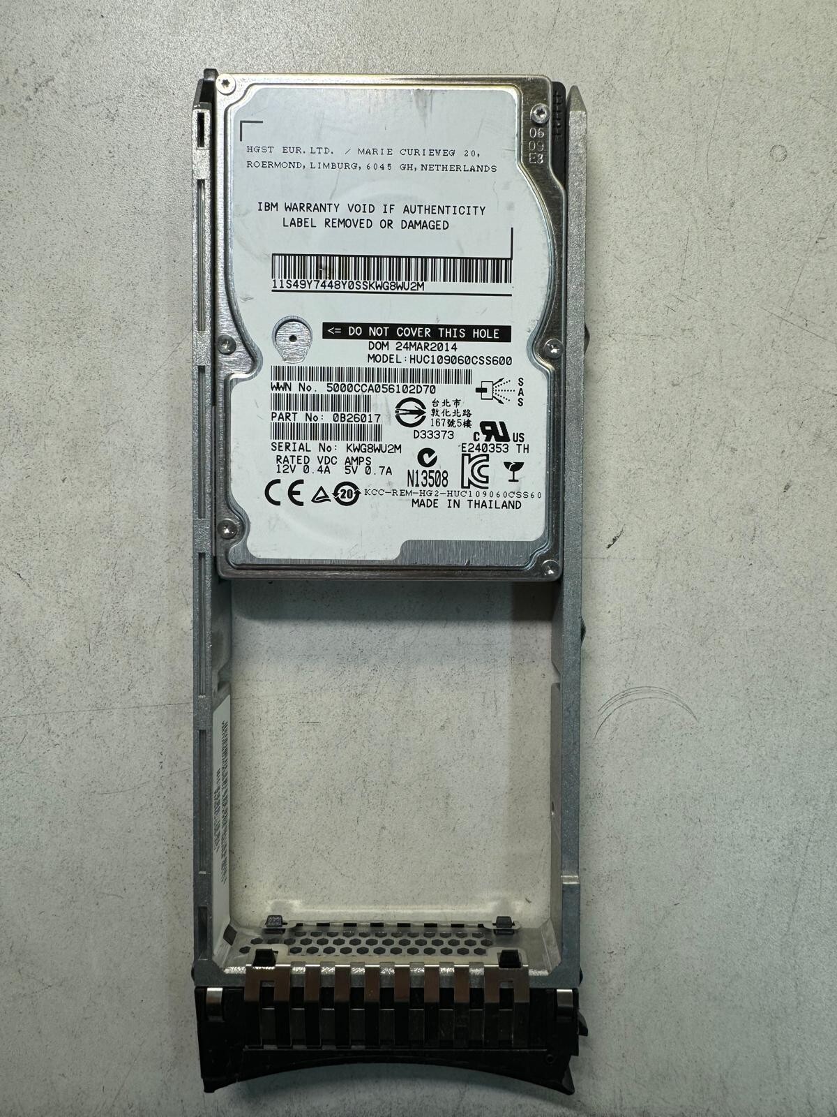 IBM 00Y5800 600GB 10K RPM 6Gb/s SAS 2.5" HDD