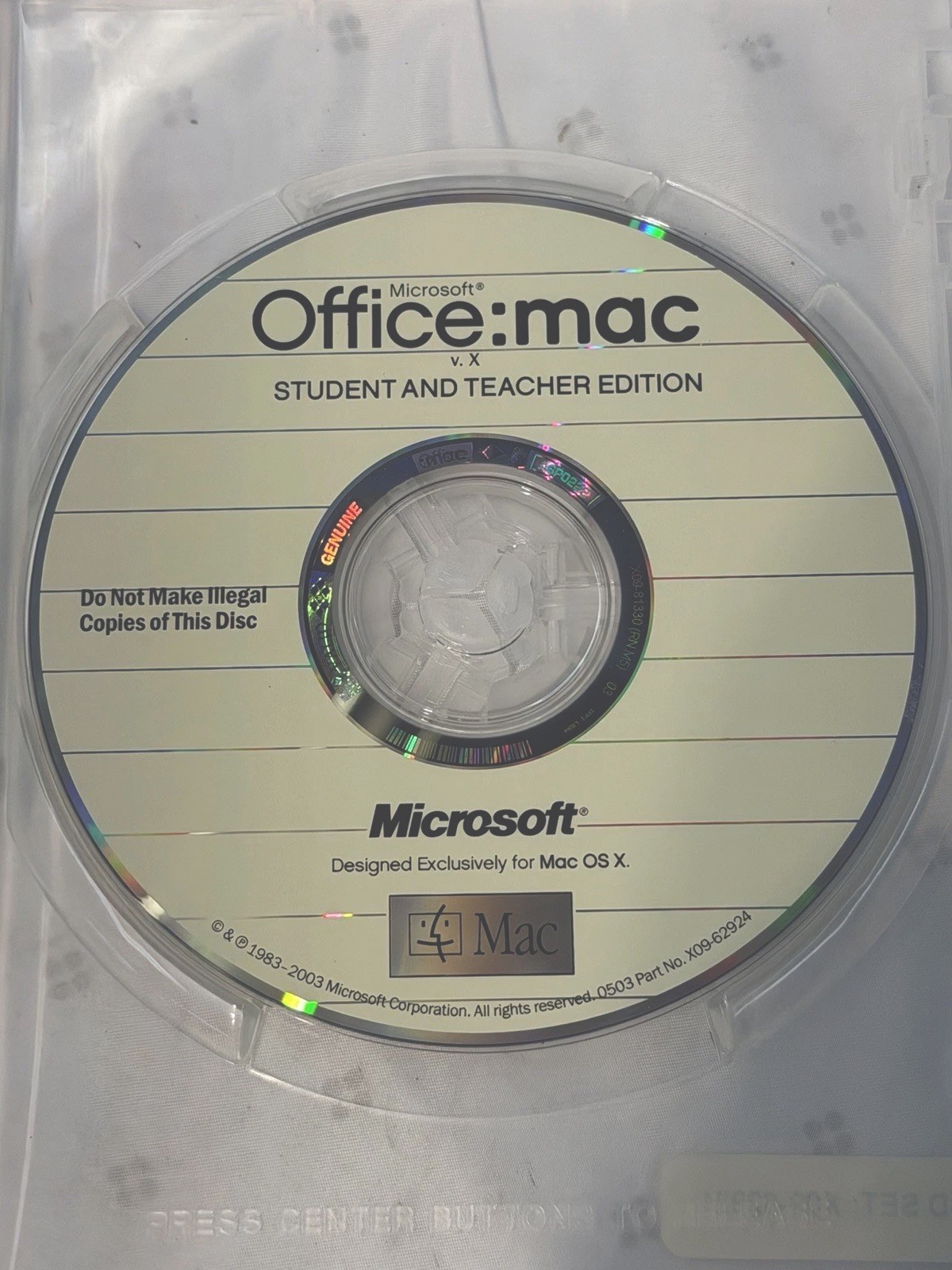 RARE Microsoft Office: Mac v. X for OS X