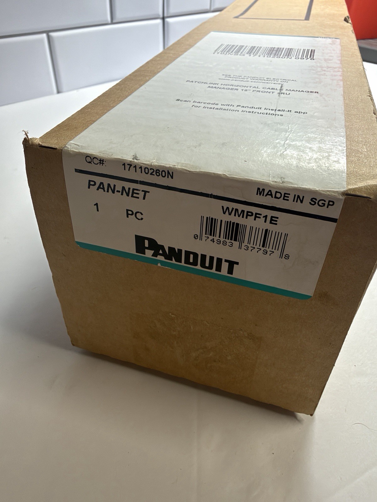 Panduit WMPF1E Horizontal Cable Manager 19" Front Black