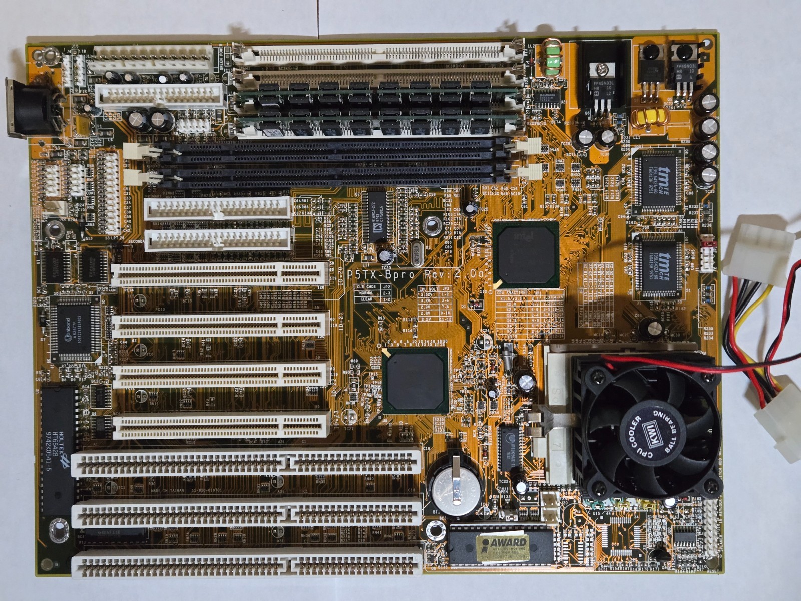 Socket 7 430TX Motherboard, ECS P5TX-Bpro, Pentium-200 + 16MB Vintage, Working