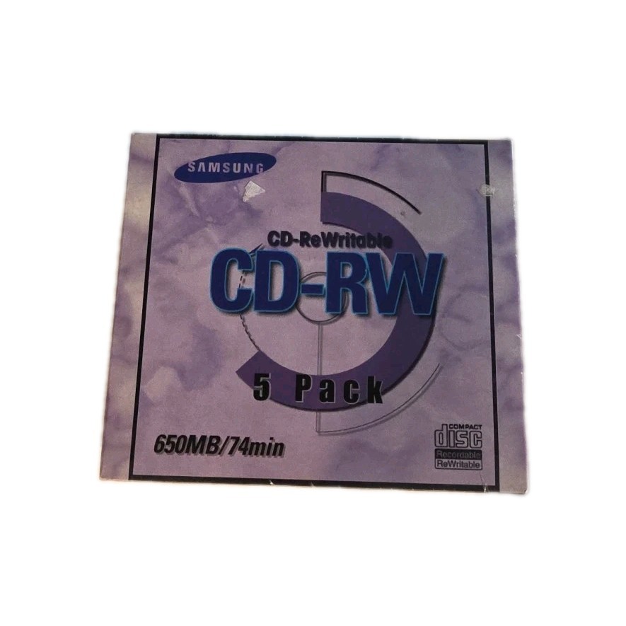 SAMSUNG CD-REWRITABLE 5 PACK 650MB/74 MINUTES NEW SEALED