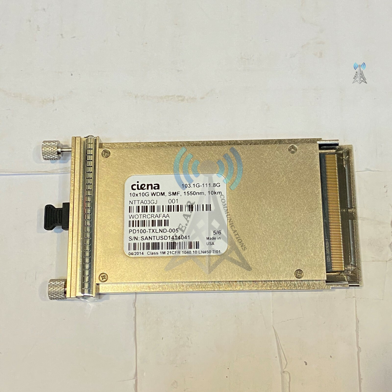 Ciena, NTTA03GJ, WOTRCRAFAA, 100G CFP 10X10G, WDM, SMF, 1550NM, 10K *RH081420