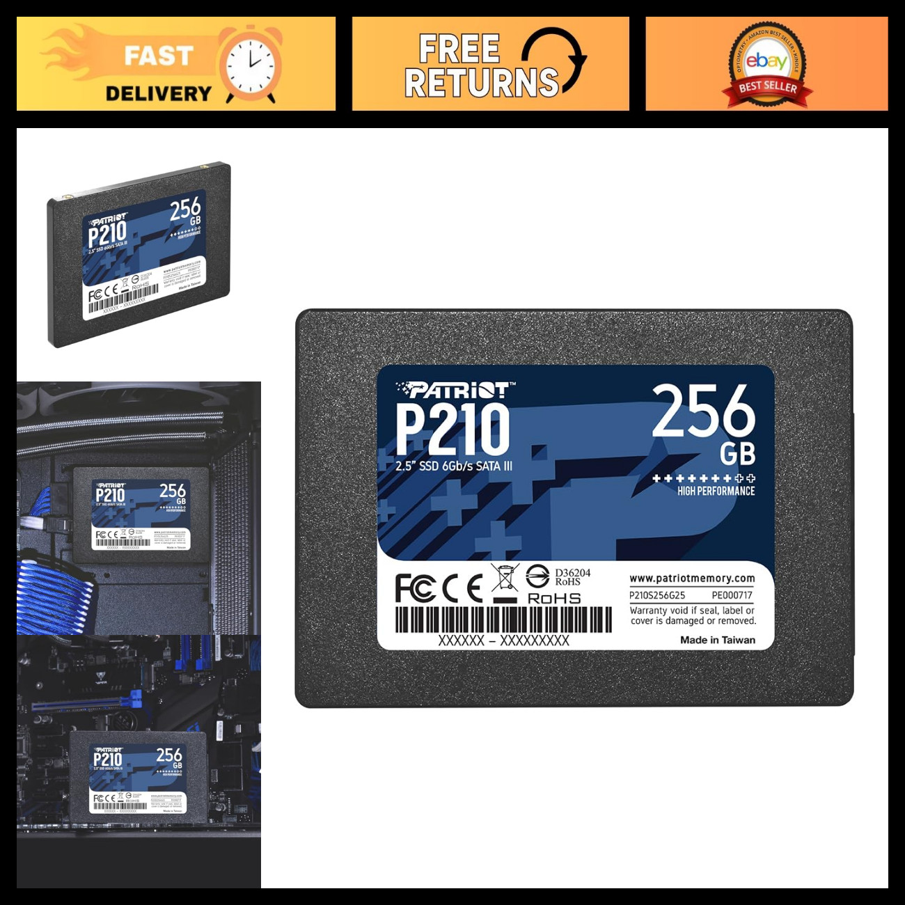 256GB SATA III 2.5" SSD Solid State Drive - High-Speed Storage Upgrade