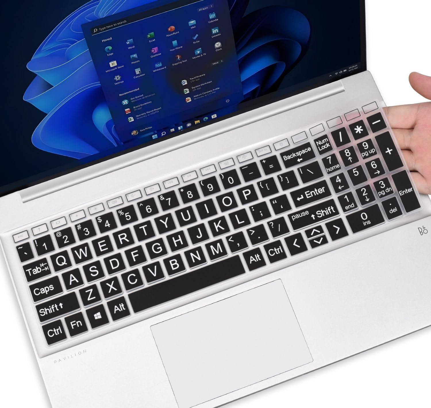 Large Print Keyboard Cover Skin for 2026 2025 HP 15.6 Inch Laptop15-Fc 15-Fd