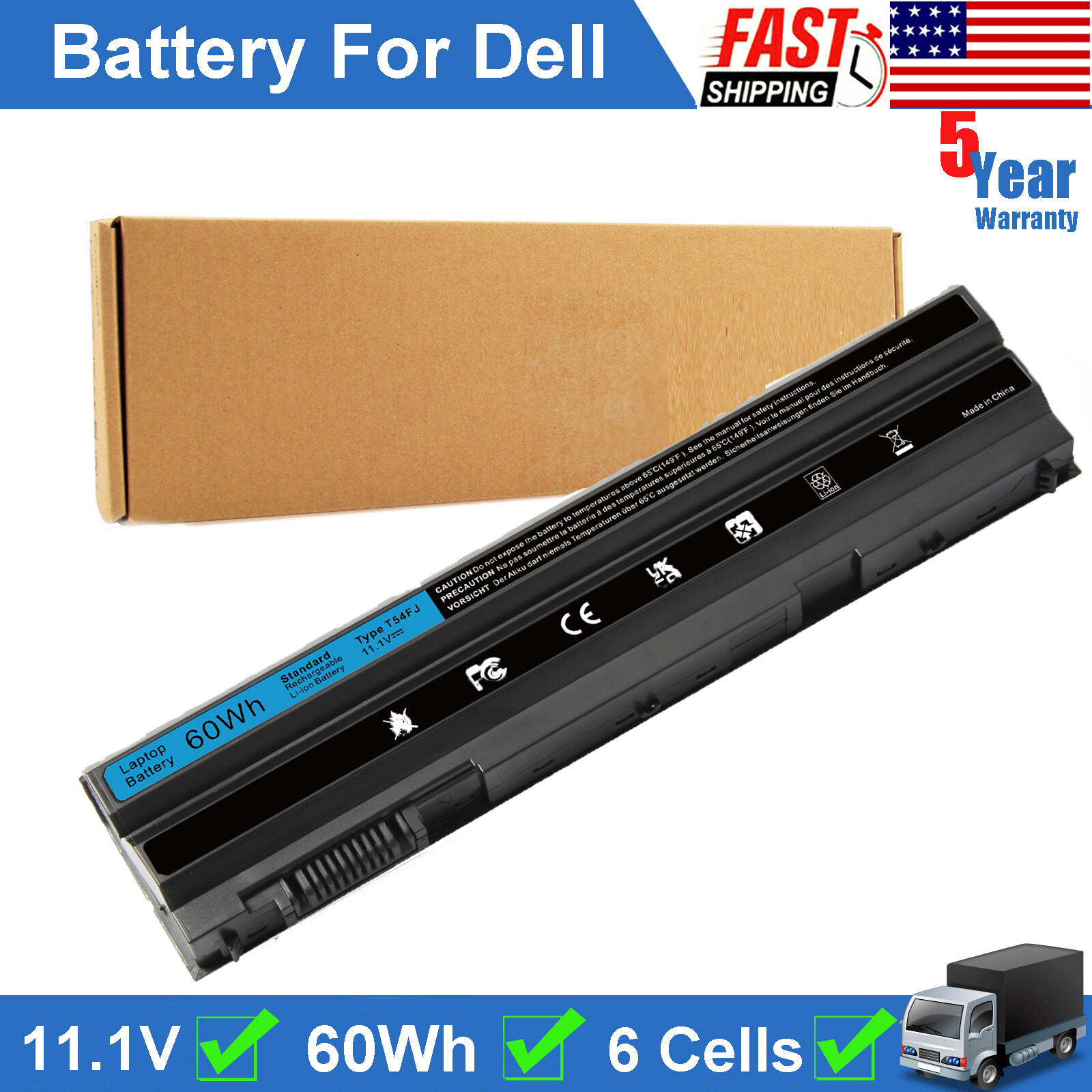 M5Y0X 8858X Battery for Dell Inspiron 15 7520 5520 5720 7720 451-11695 T54FJ