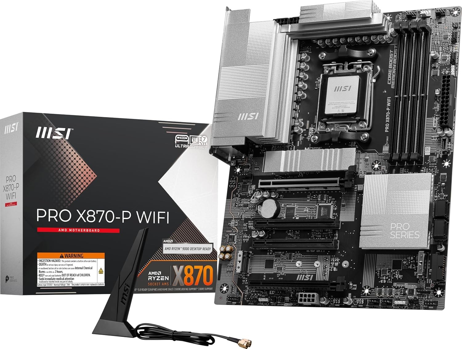 MSI Pro Series Motherboard AMD Ryzen 9000/8000/7000 AM5 DDR5 PRO X870-P WIFI