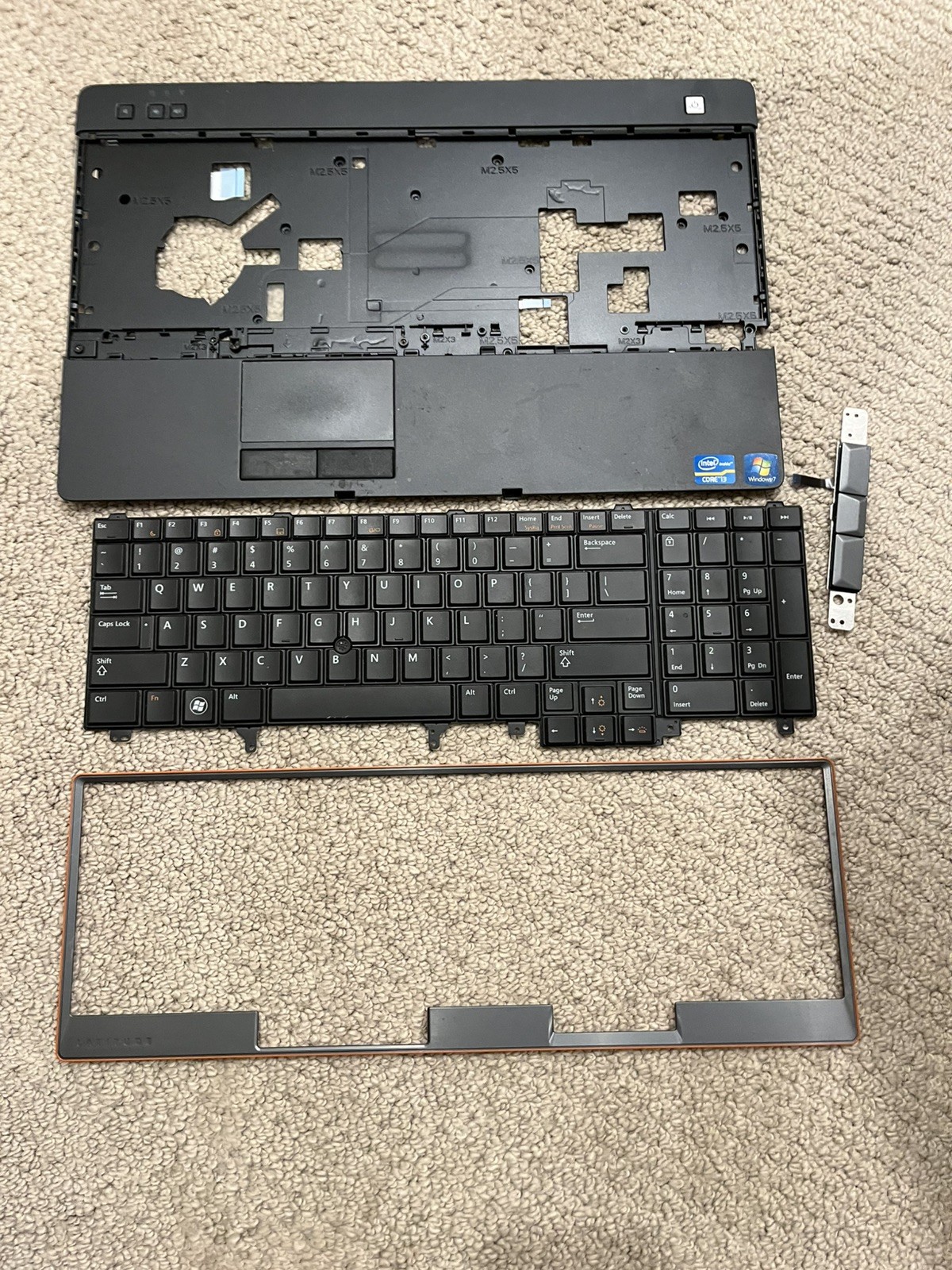 Genuine Dell keyboard,  used for Dell Latitude E6520 w/trim, curser buttons