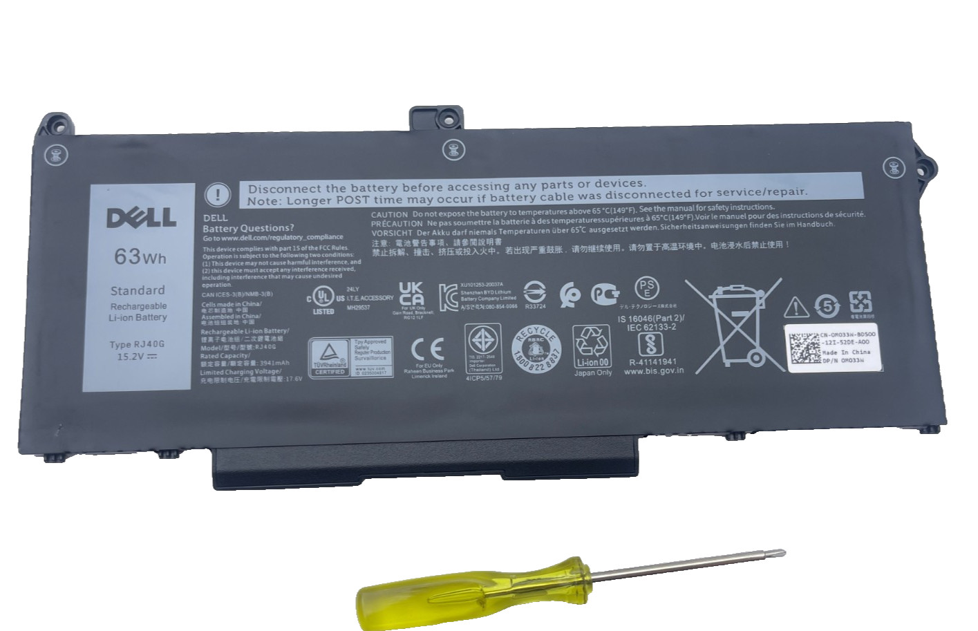 63Wh 15.2V Genuine Dell RJ40G Battery For Dell Latitude 5420 5520 Precision 3560