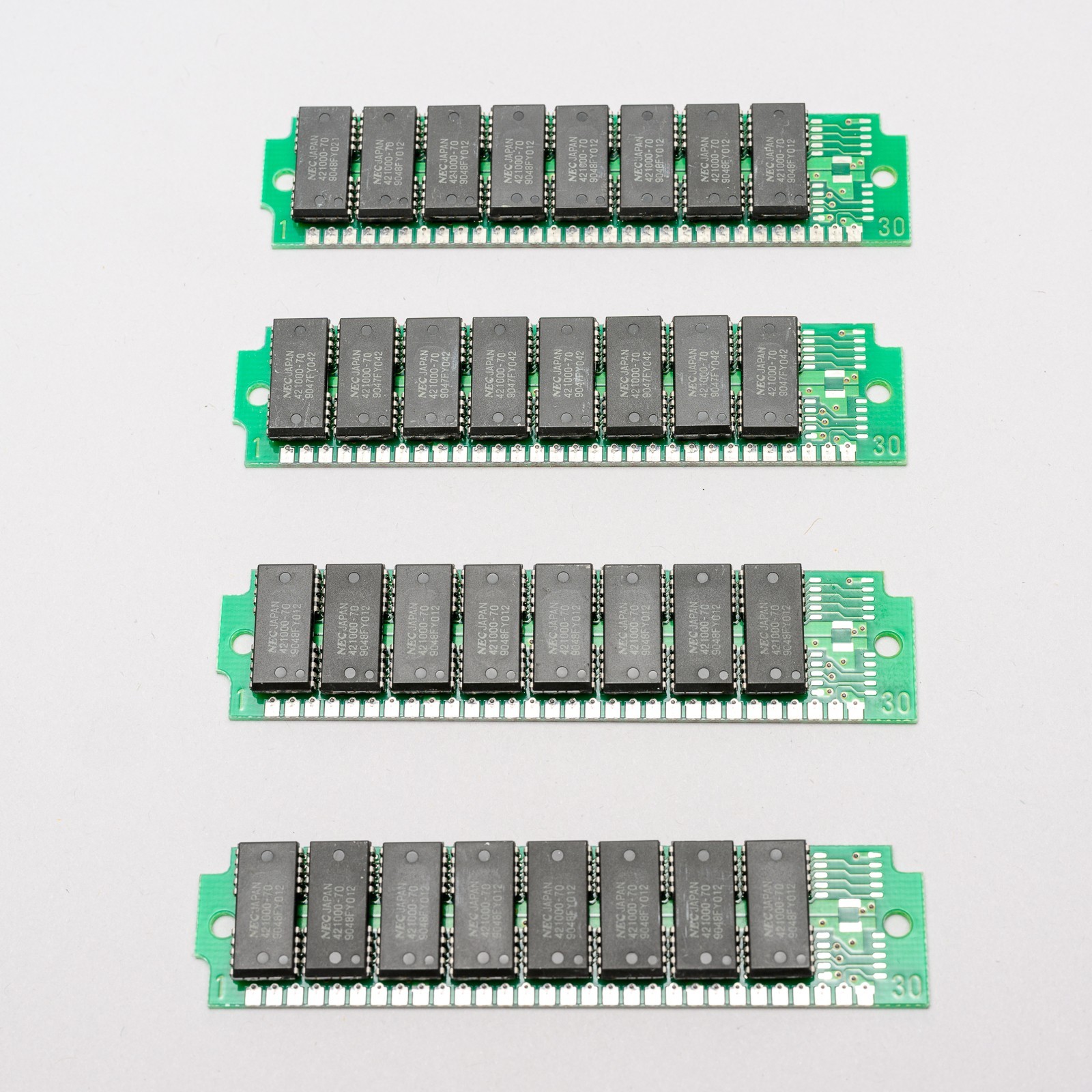 4MB (4x 1MB) NEC 30-Pin 70ns Parity SIMM RAM Set for Vintage Macintosh