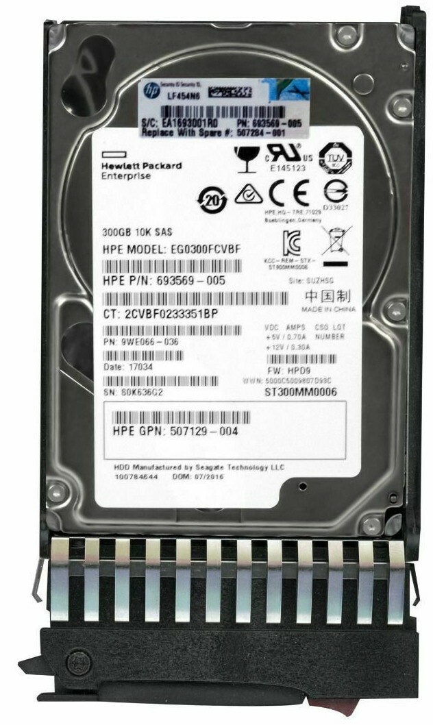 HP EG0300FCVBF 300GB 6G SAS-2 10000RPM 693569-005 507284-001 64MB 2.5'' inch