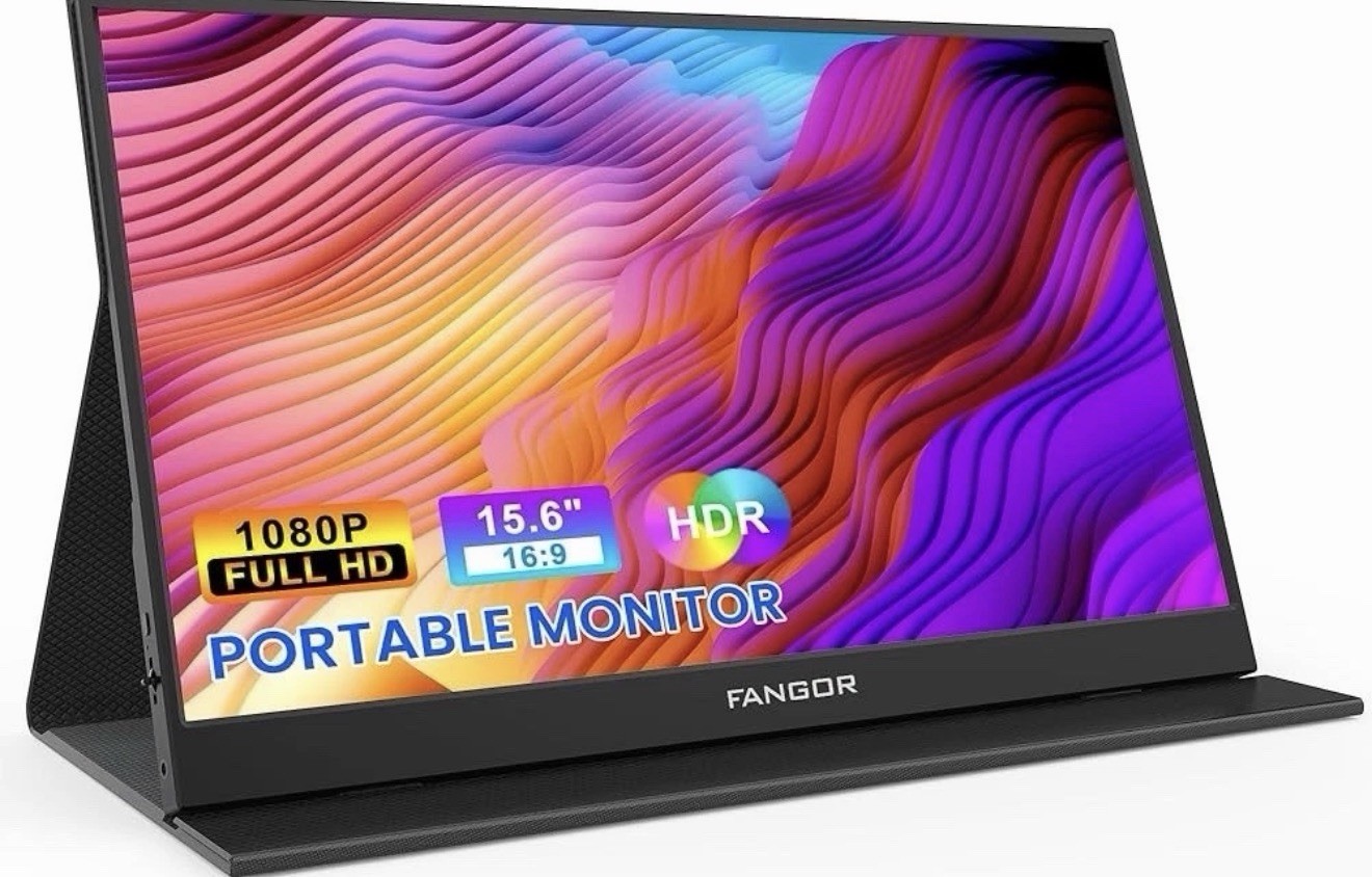 FANGOR Portable Monitor, 15.6" FHD 1080P Travel Monitor for Laptop, Ultra-Slim