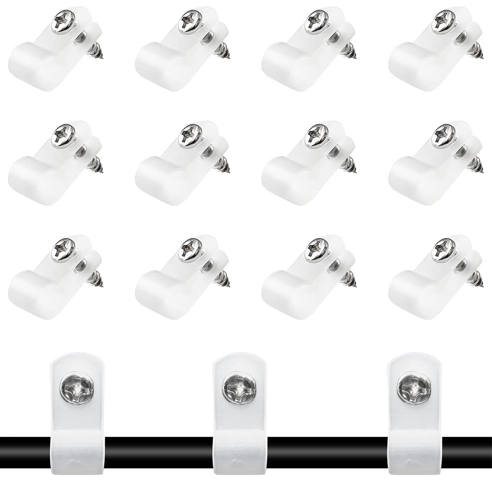 100 PCS 1/4 Inch Nylon RType PType Cable Clip Clamp With Stainless Screw