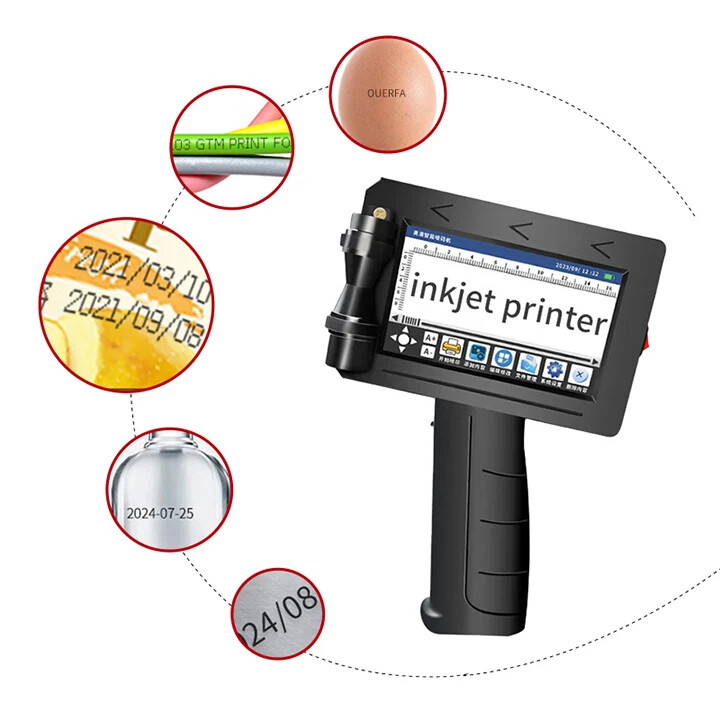The 12.7mm handheld inkjet printer is portable  suitable for boxed metal glass 