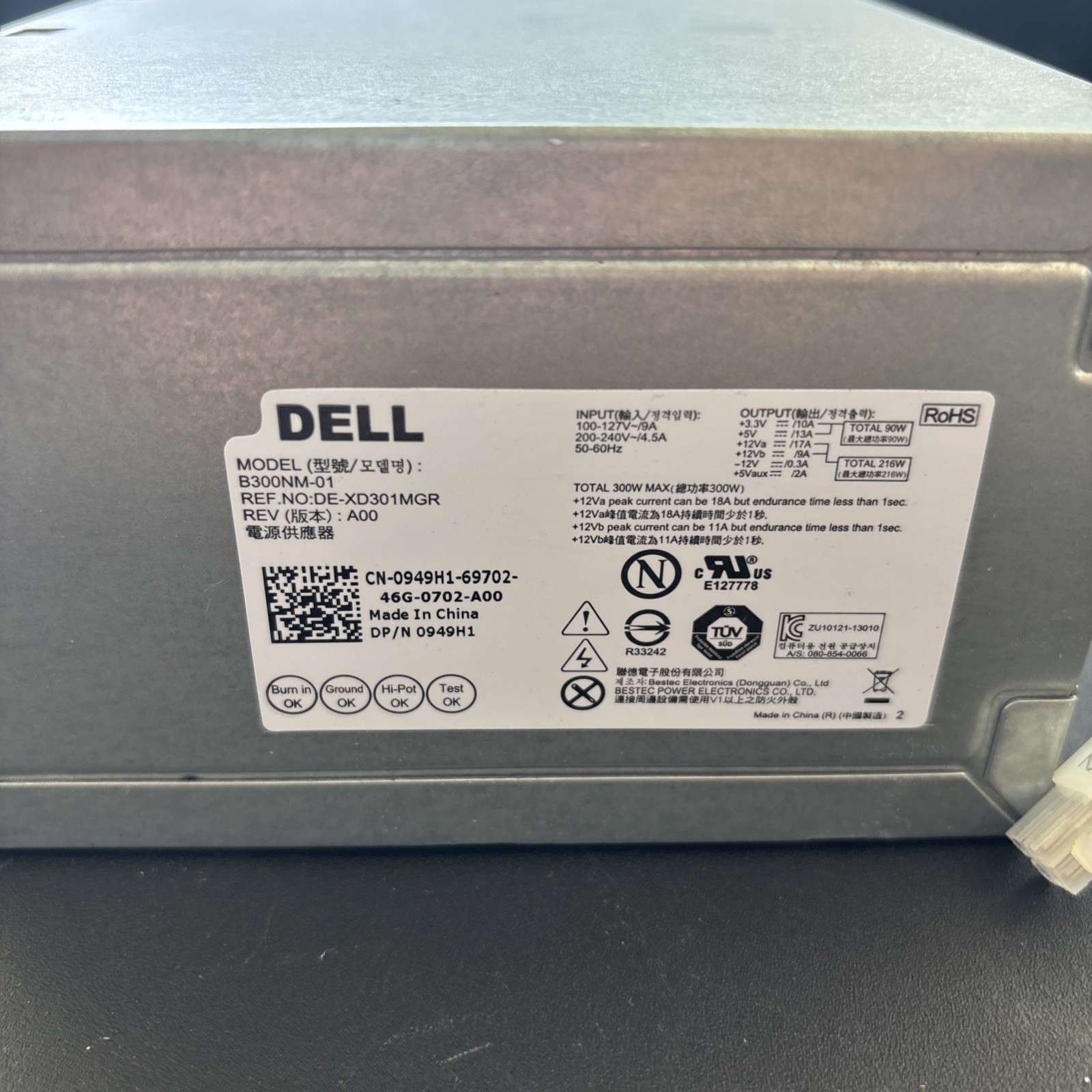 OEM Dell 300W Power Supply PSU B300NM-01 0949H1 949H1  