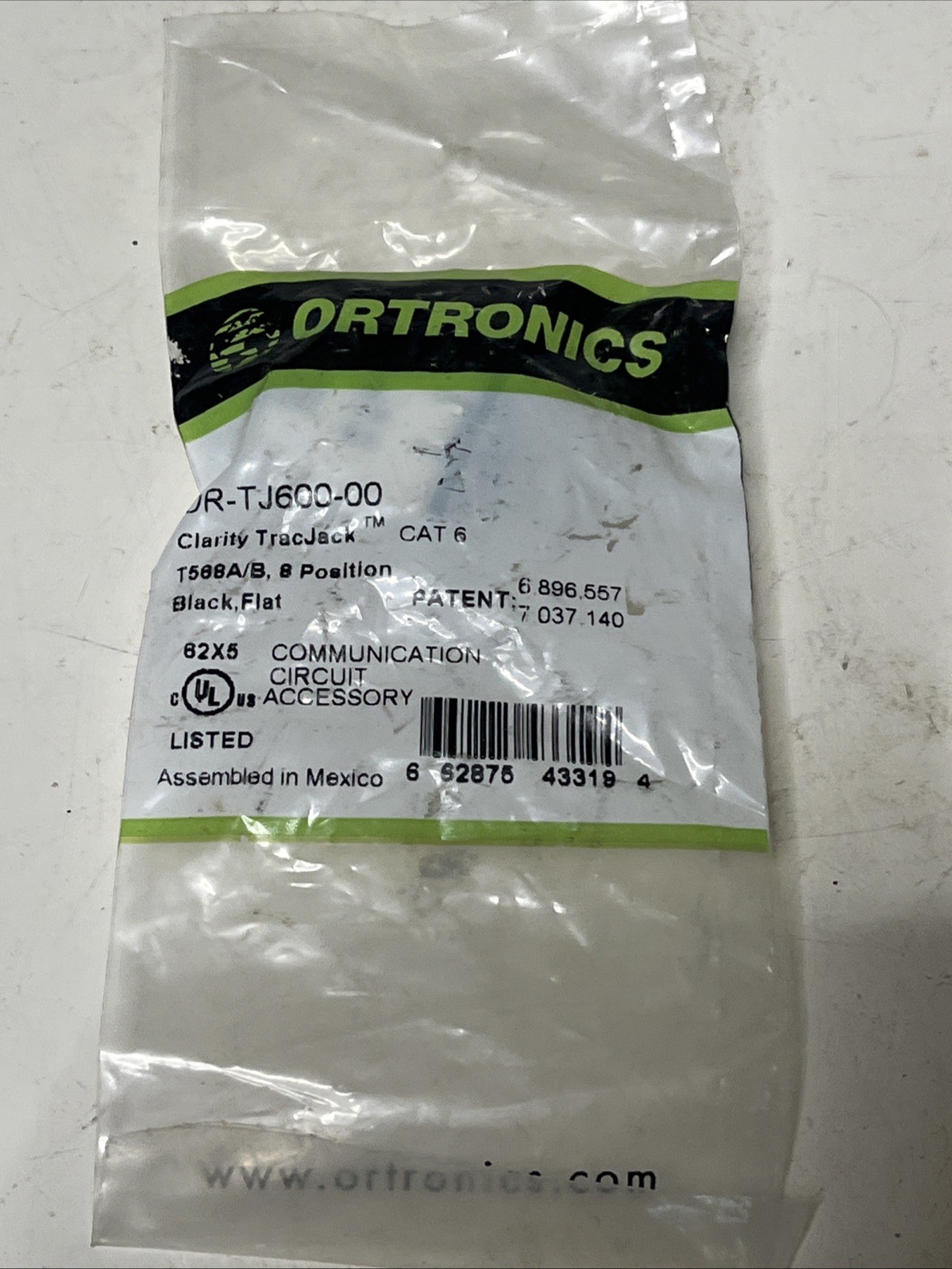 Ortronics OR-TJ600-00 Clarity TracJack Cat6 Jack T568A/B