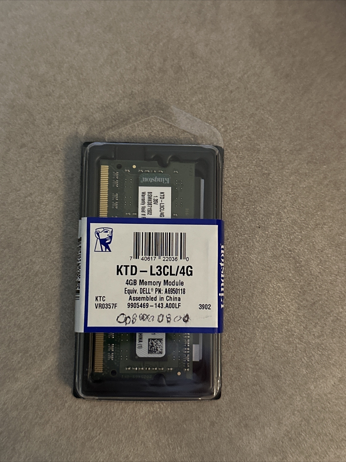 Kingston 4GB Memory Module KTD-L3CL/4G (Sealed/New) 