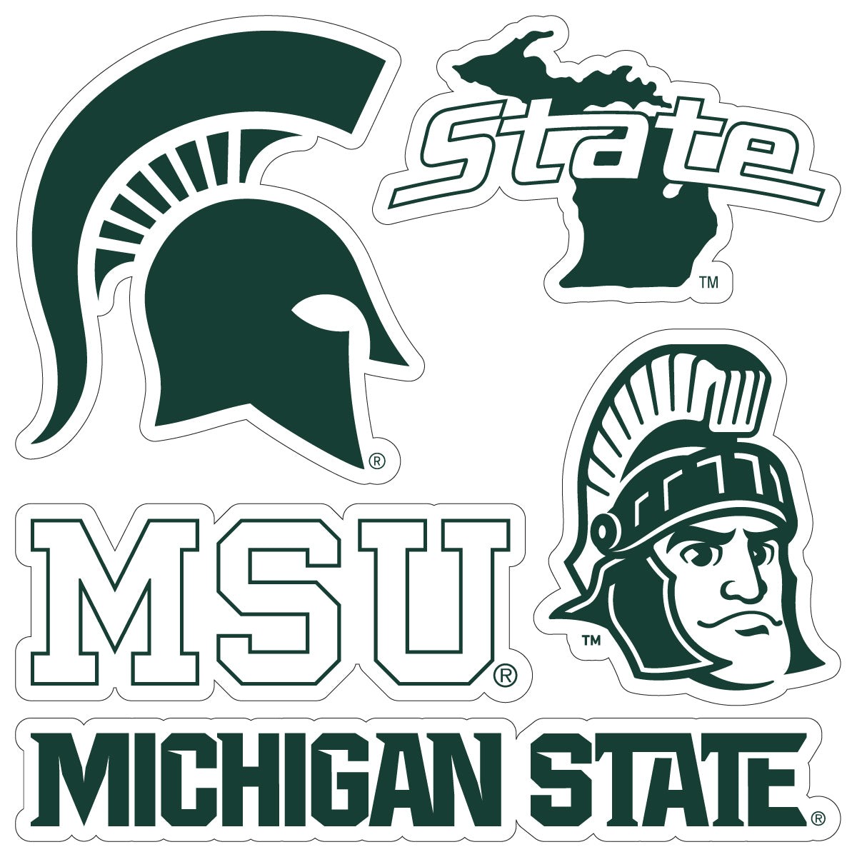 Michigan State Spartans Sticker Multipack - College Spirit Set