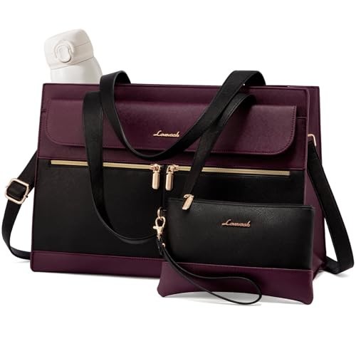 Laptop Bag for Women 15.6 Inch Tote Work Professional Leather Computer Briefc...