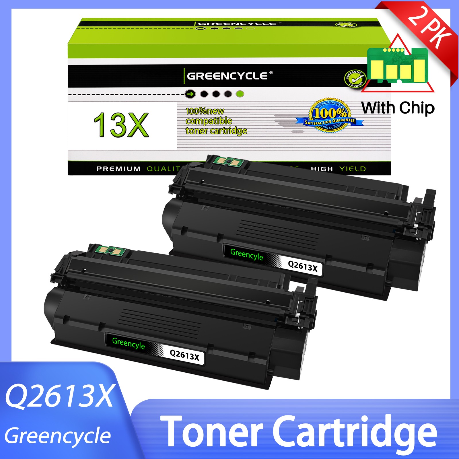 2PK High Yield Q2613X 13X Toner Cartridge for HP LaserJet 1300 1300n 1300xi INK