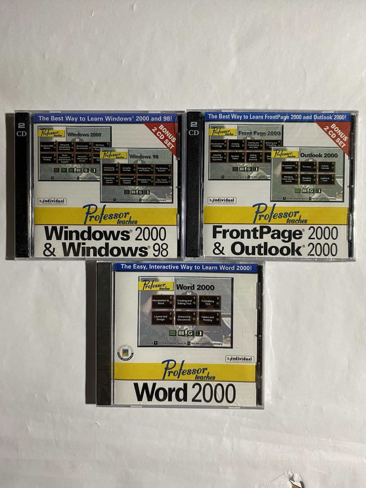 Individual Software Incorporated Professor Teaches Microsoft Training 4 CD Lot