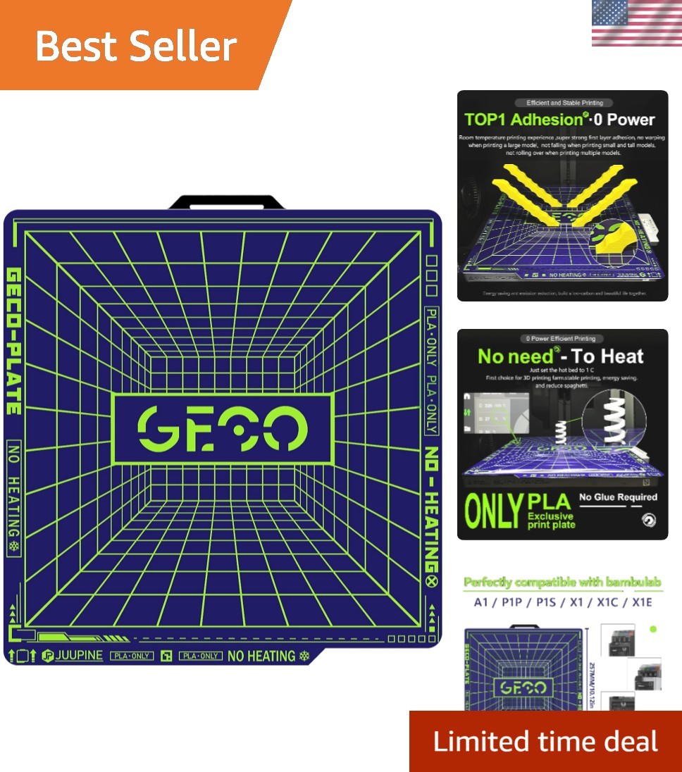 3D Printer Build Plate No Heat Magnetics GECO Plate for Bambu Lab PLA Compatible