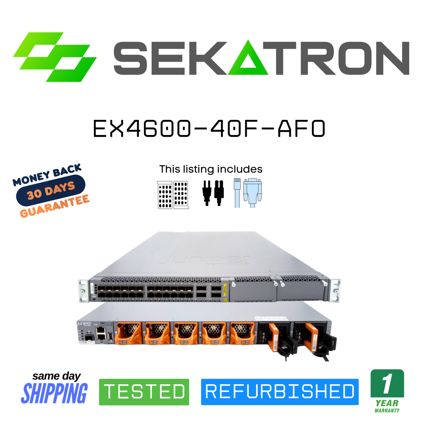 🔀 Juniper EX4600-40F-AFO 24-Port 10GbE SFP+ Switch • 4× 40GbE QSFP+ • 2× PSU ⚡