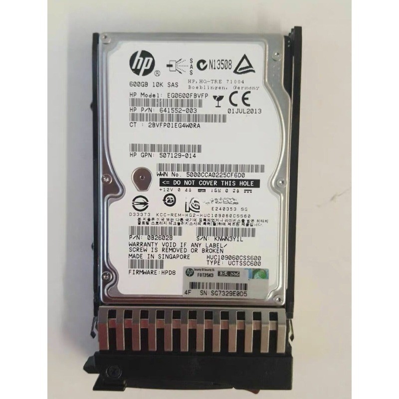 HPE 600GB 730702-001 C8S58A MSA SAS 10000 RPM 6G 2.5"dual Port Hard Drive HDD