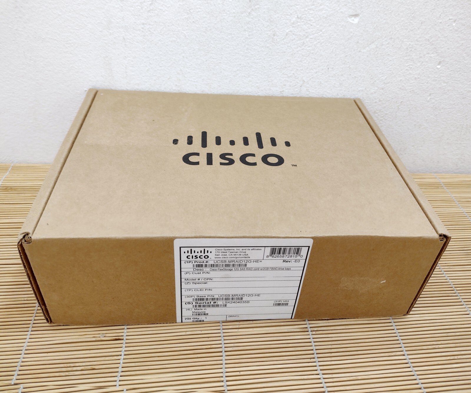  New Cisco UCSB-MRAID12G-U FlexStorage 12G SAS RAID Controller New Sealed Box