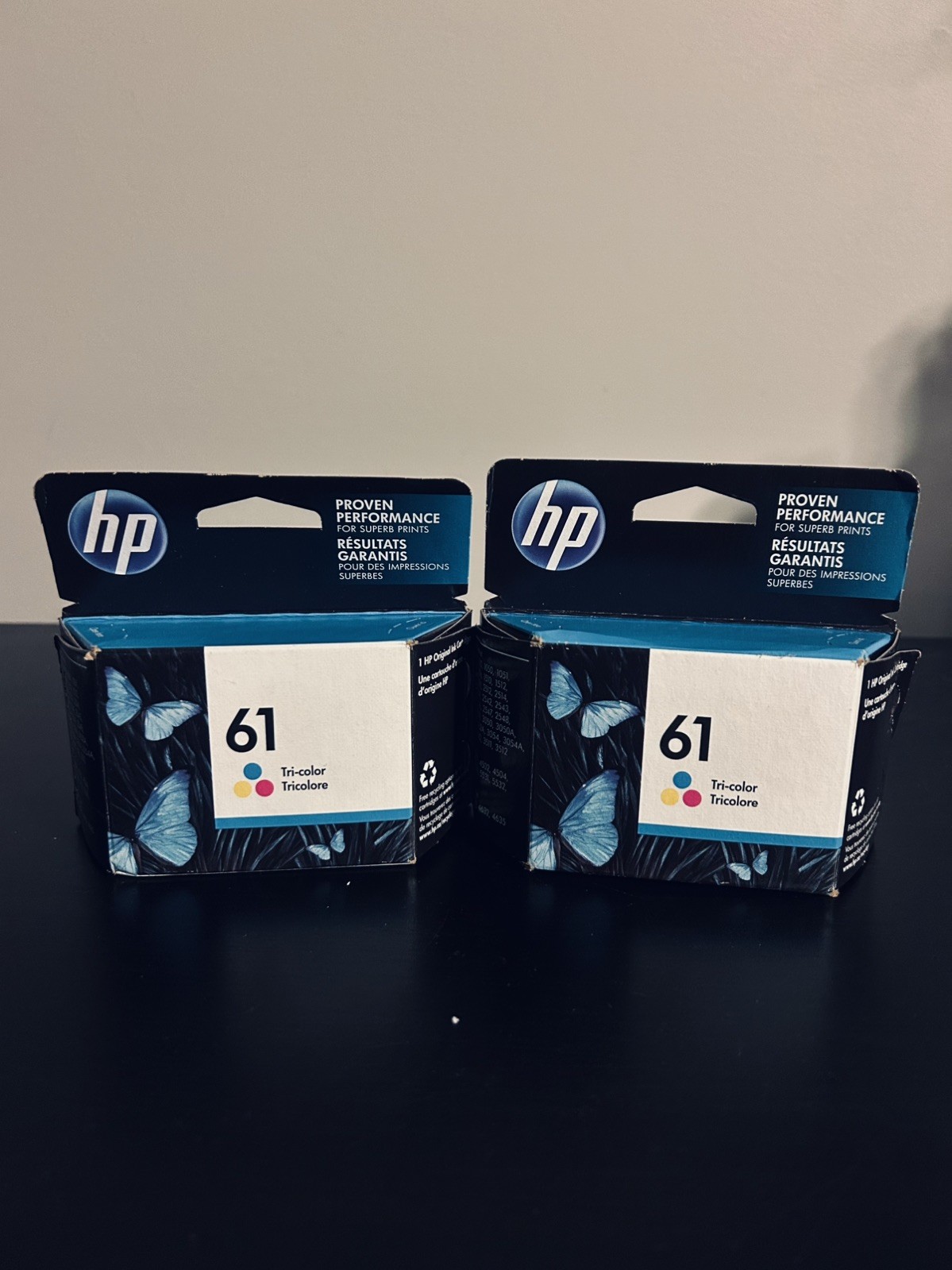 Lot of 2 Genuine HP 61 New Tri-Color Ink Cartridges Date: May 2023 