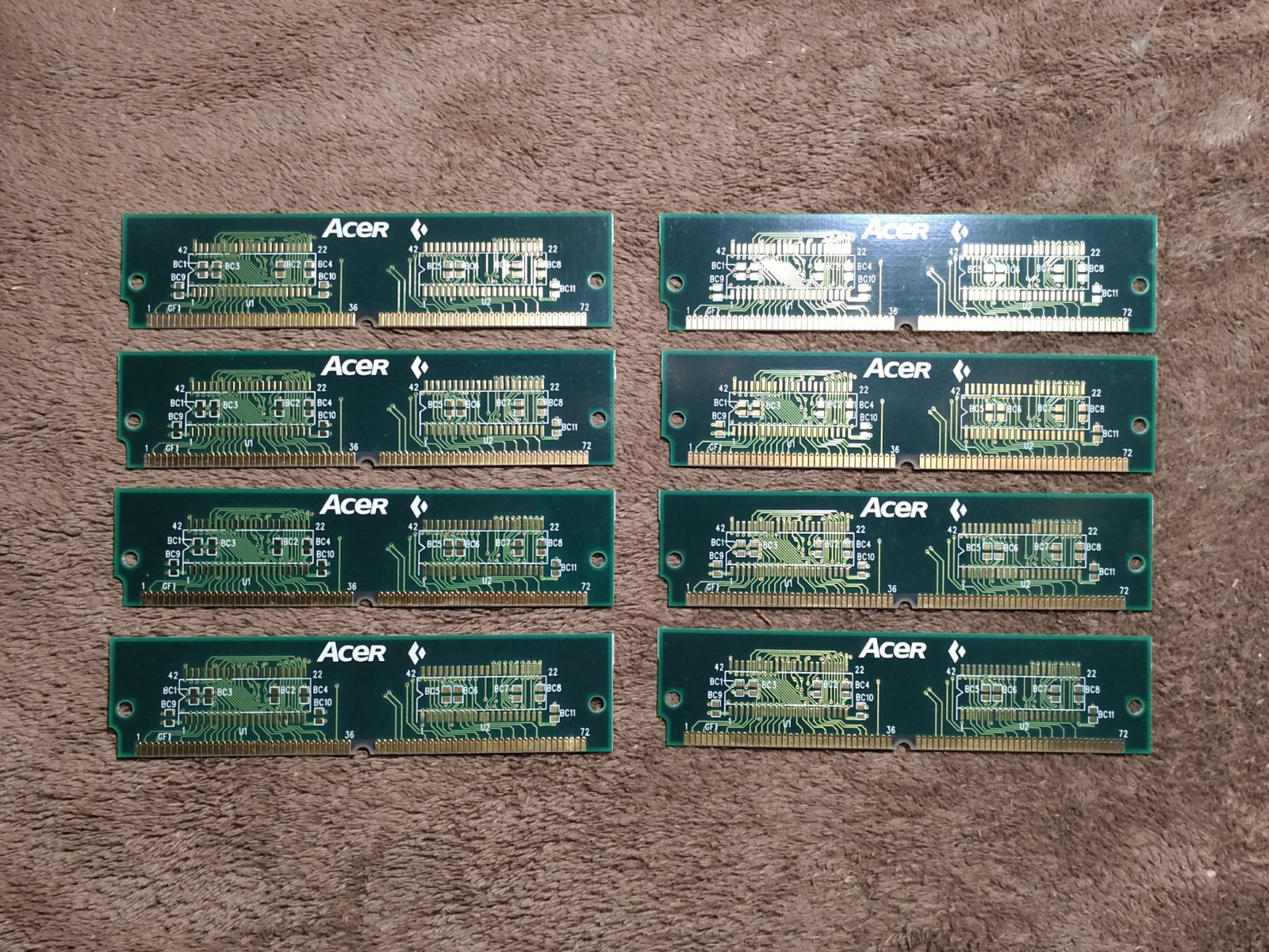 ~ Make your own 72-pin SIMMs ~ 8x PCBs for 8Mb SIMMs