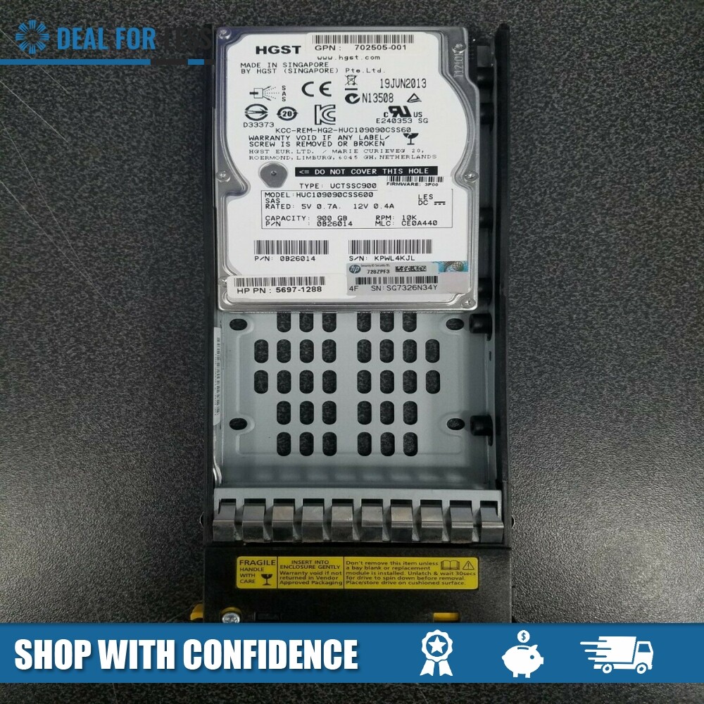 QR496A HP 900GB 10K SAS 6G 2 port 2.5" Hard Drive 727290-002 697389-001