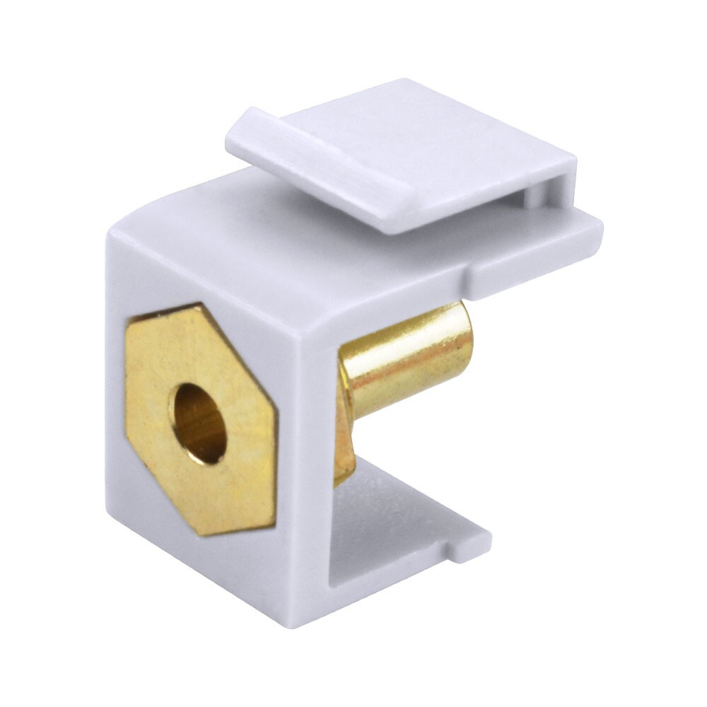 Construct Pro™ Solder Tab Keystone Jack Insert (Female Banana Plug, White)