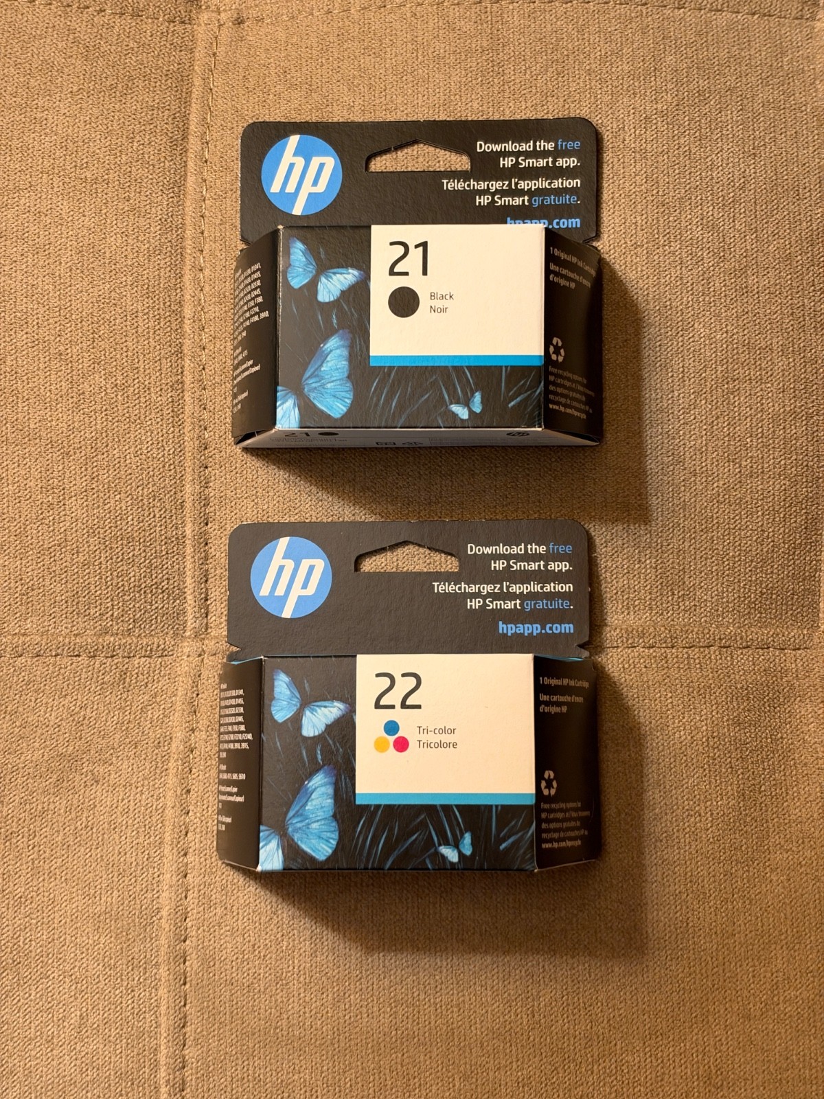 hp 21 22 ink cartridges expire Dec 2026 and Jan 2027