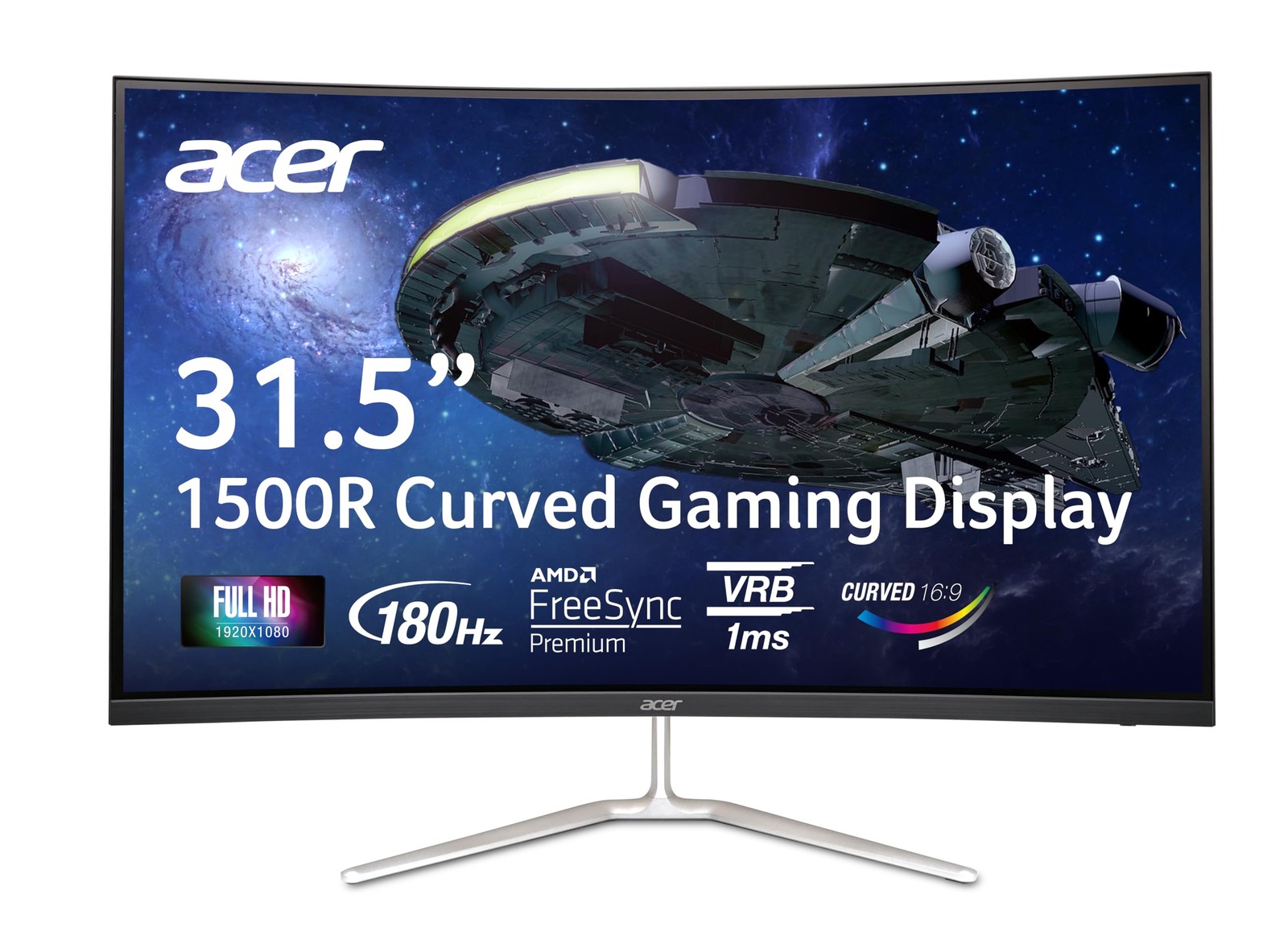 Nitro 31.5in FHD 1920x1080 Curved 180Hz Gaming Monitor EDA320Q Pbiipx