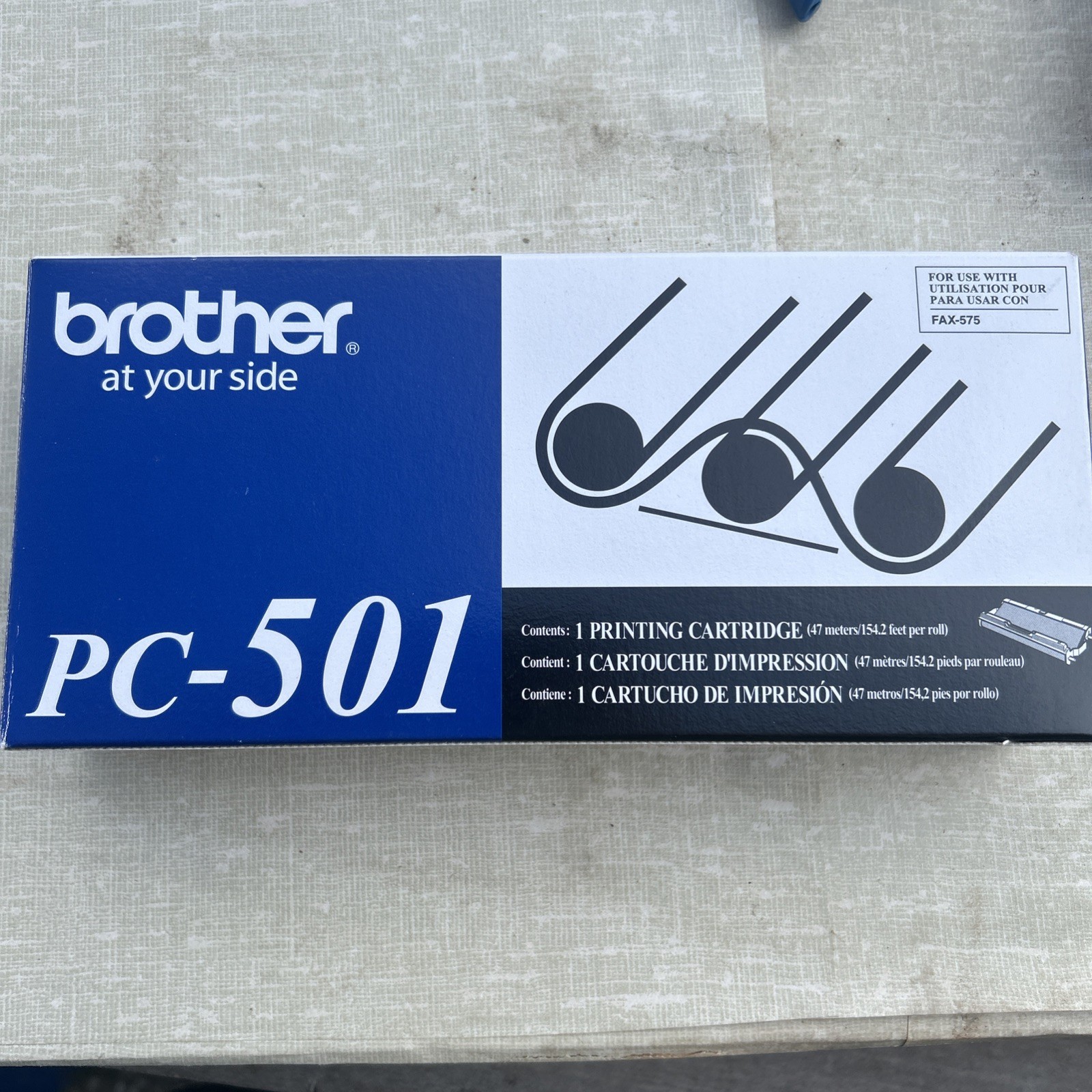 Genuine Brother PC-501 Printing Cartridge OEM Original FAX-575 SEALED NEW