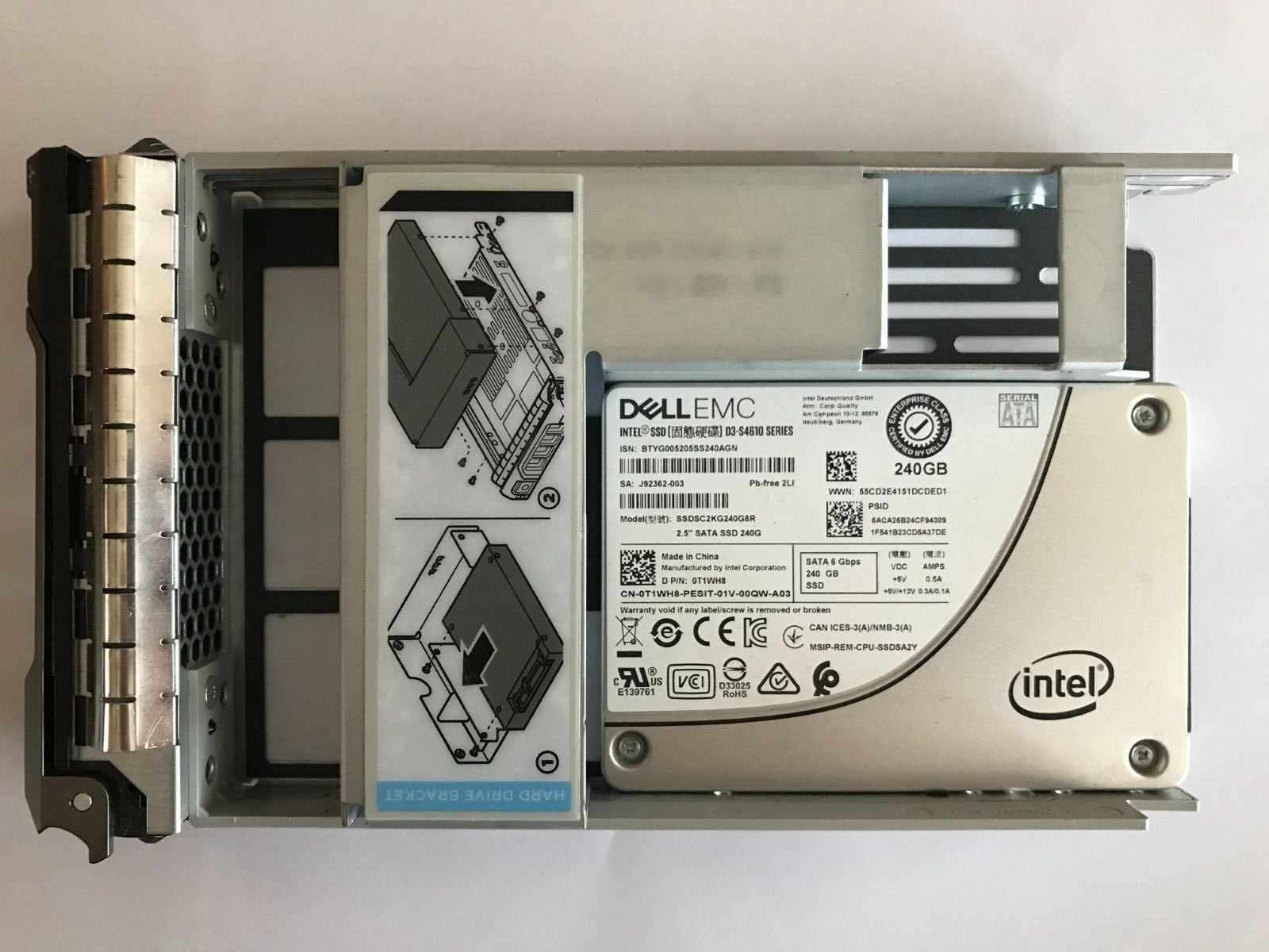 T1WH8 DELL EMC INTEL 240GB SATA  2.5" 6G SSD 14G D3-S4610 SSDSC2KG240G8R R740