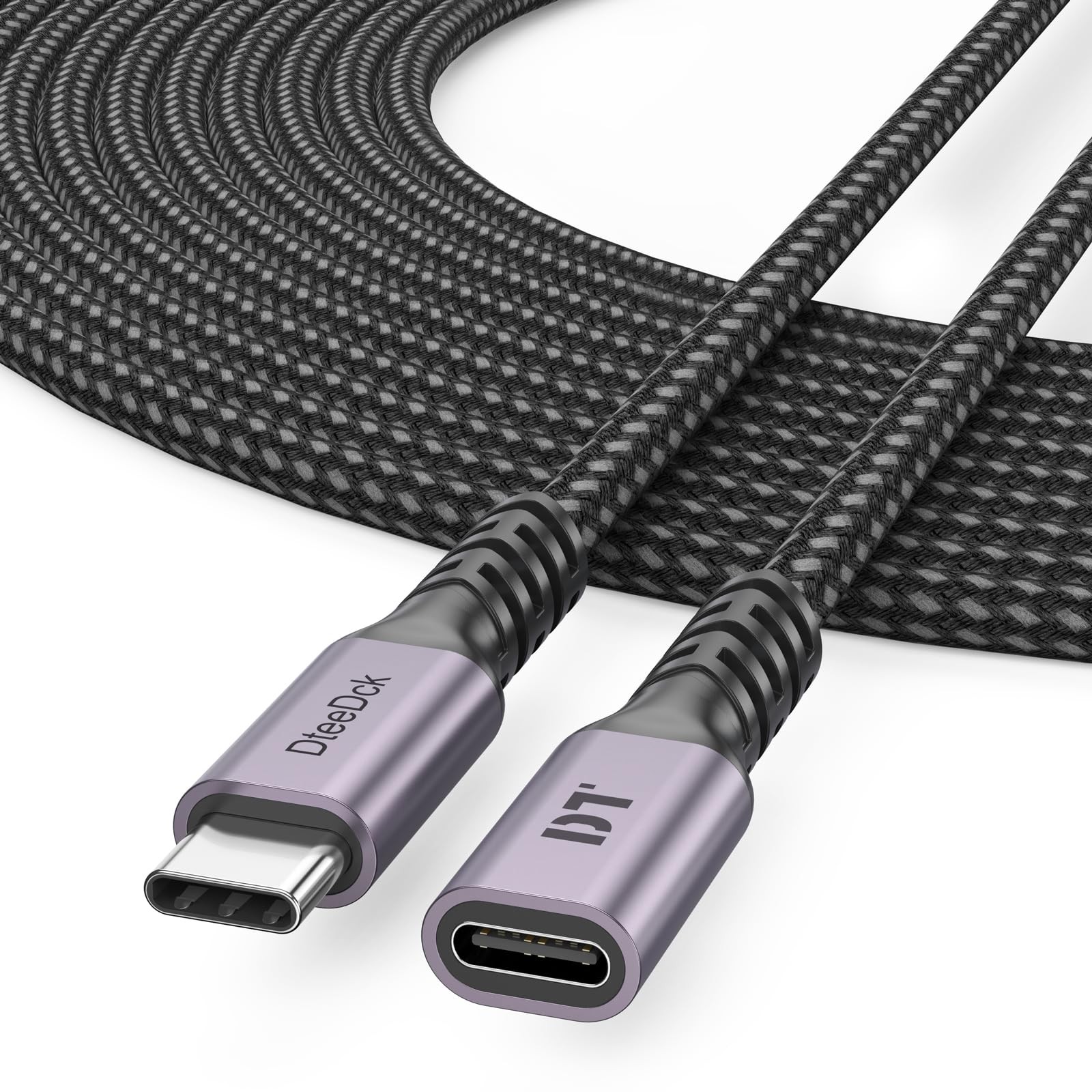 USB C Extension Cable 15ft, USBC Type C Male to Female 5Gbps 15 Feet, Grey 