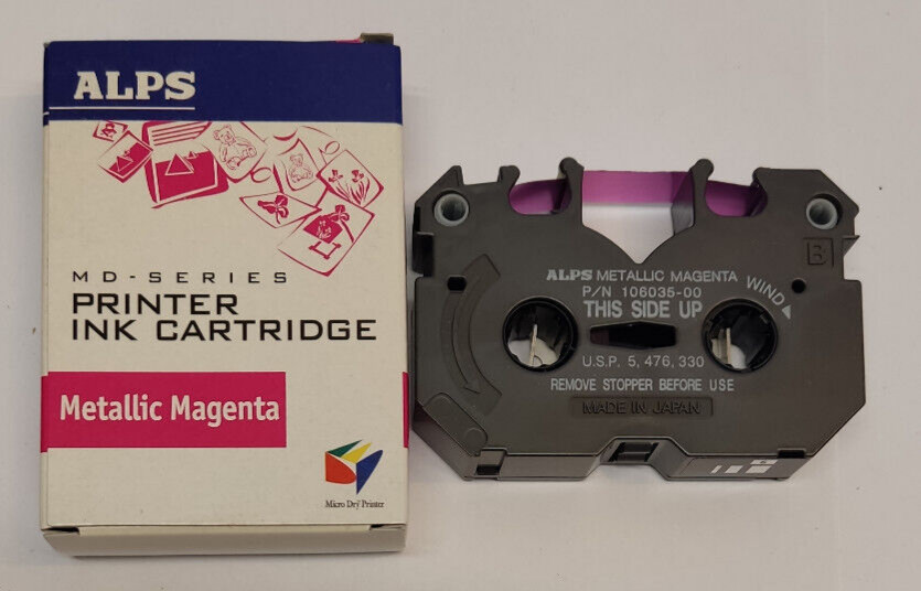 1x ALPS ink cassette ribbon METALLIC magenta 106035-00 for MD series micro dry
