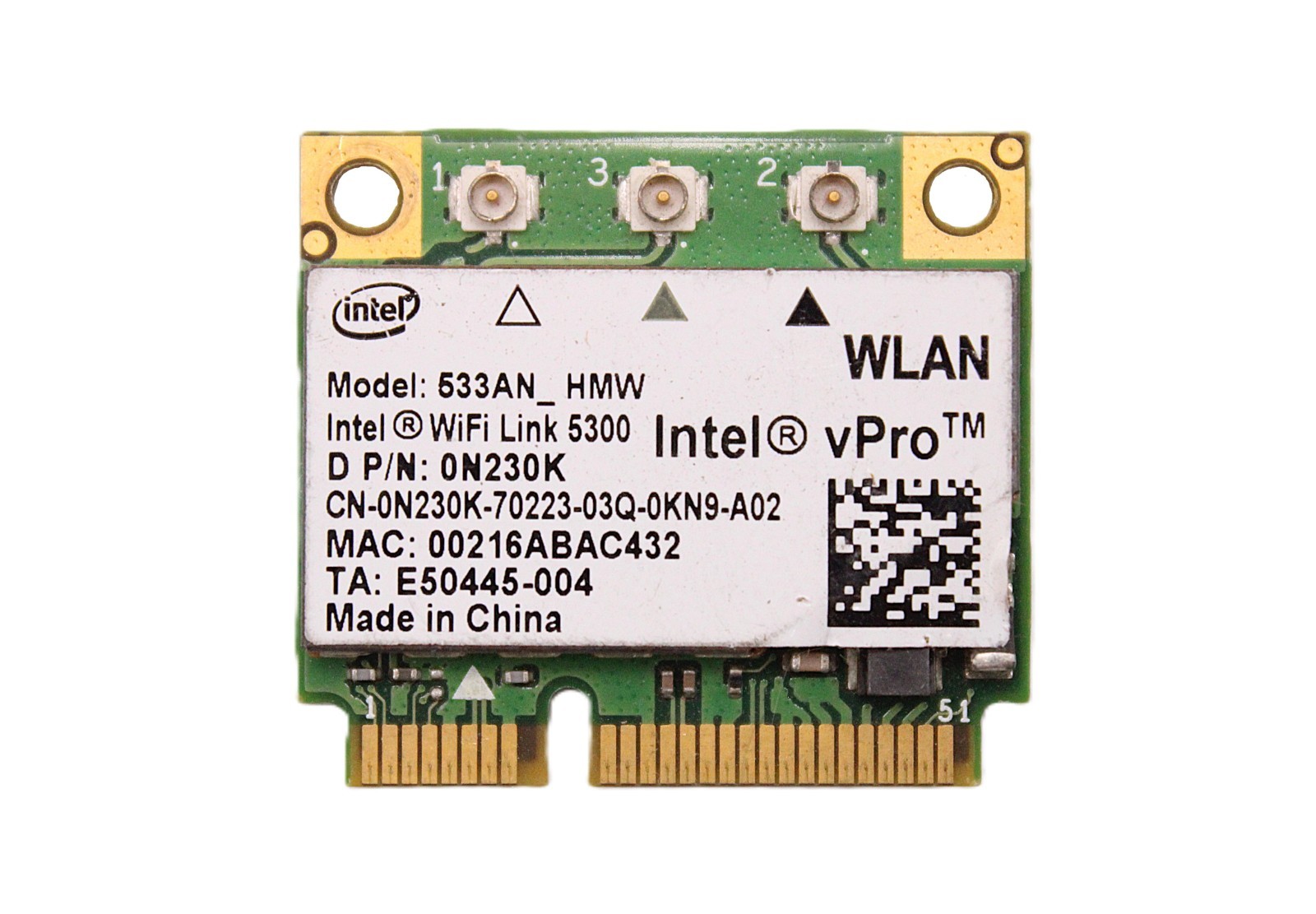 Intel WiFi Link 5300 Wireless Network Adapter | Model: 533AN_HMW |