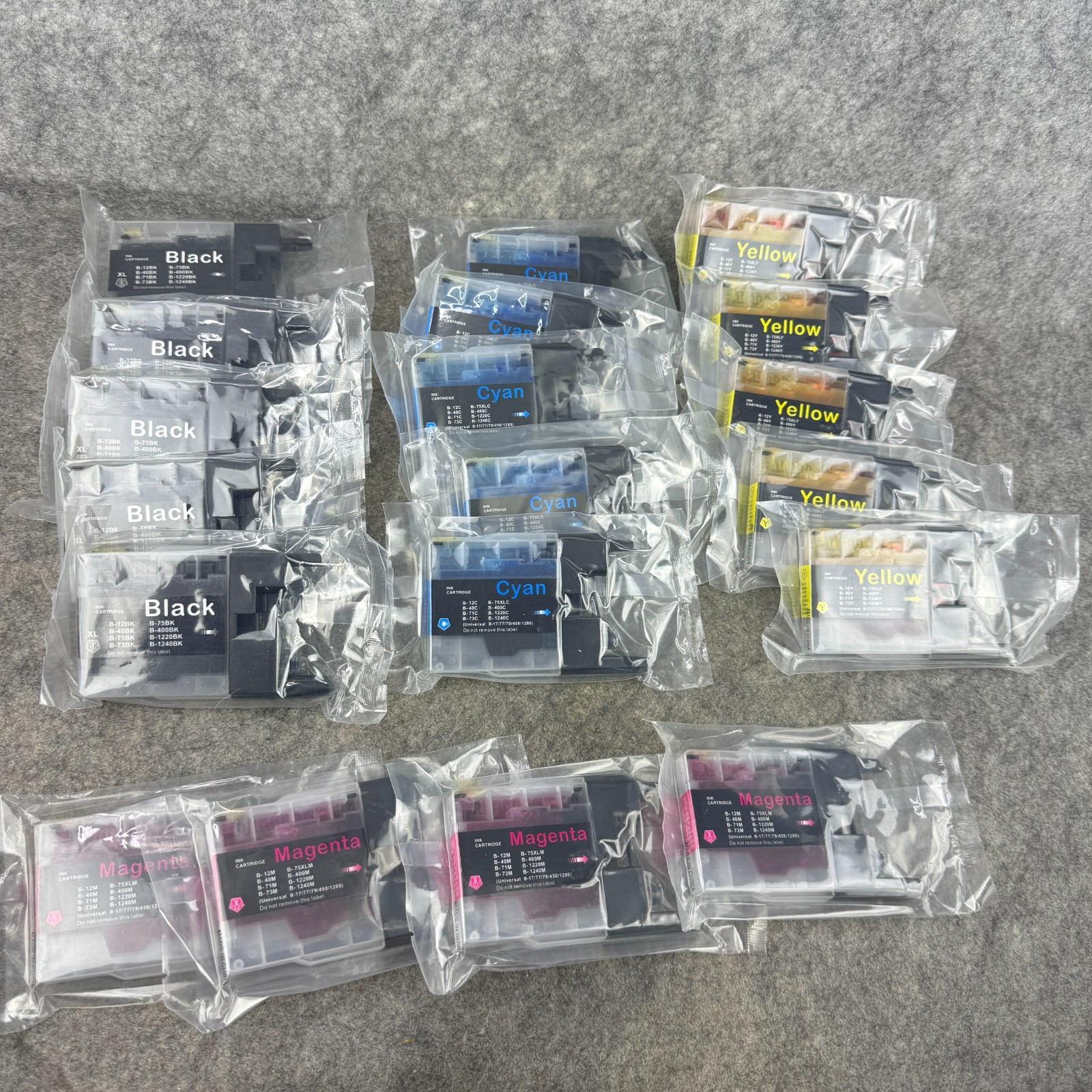 LOT 19 LC71 LC75XL Color Black Brother MFC-J430w MFC-J825DW MFC-J835W MFC-J625DW