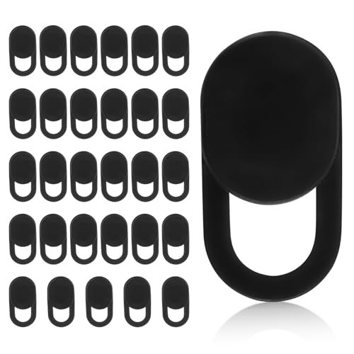 30 Pcs Ultra-Thin Webcam Cover Slide Camera Privacy Shield Laptop Tablet Black