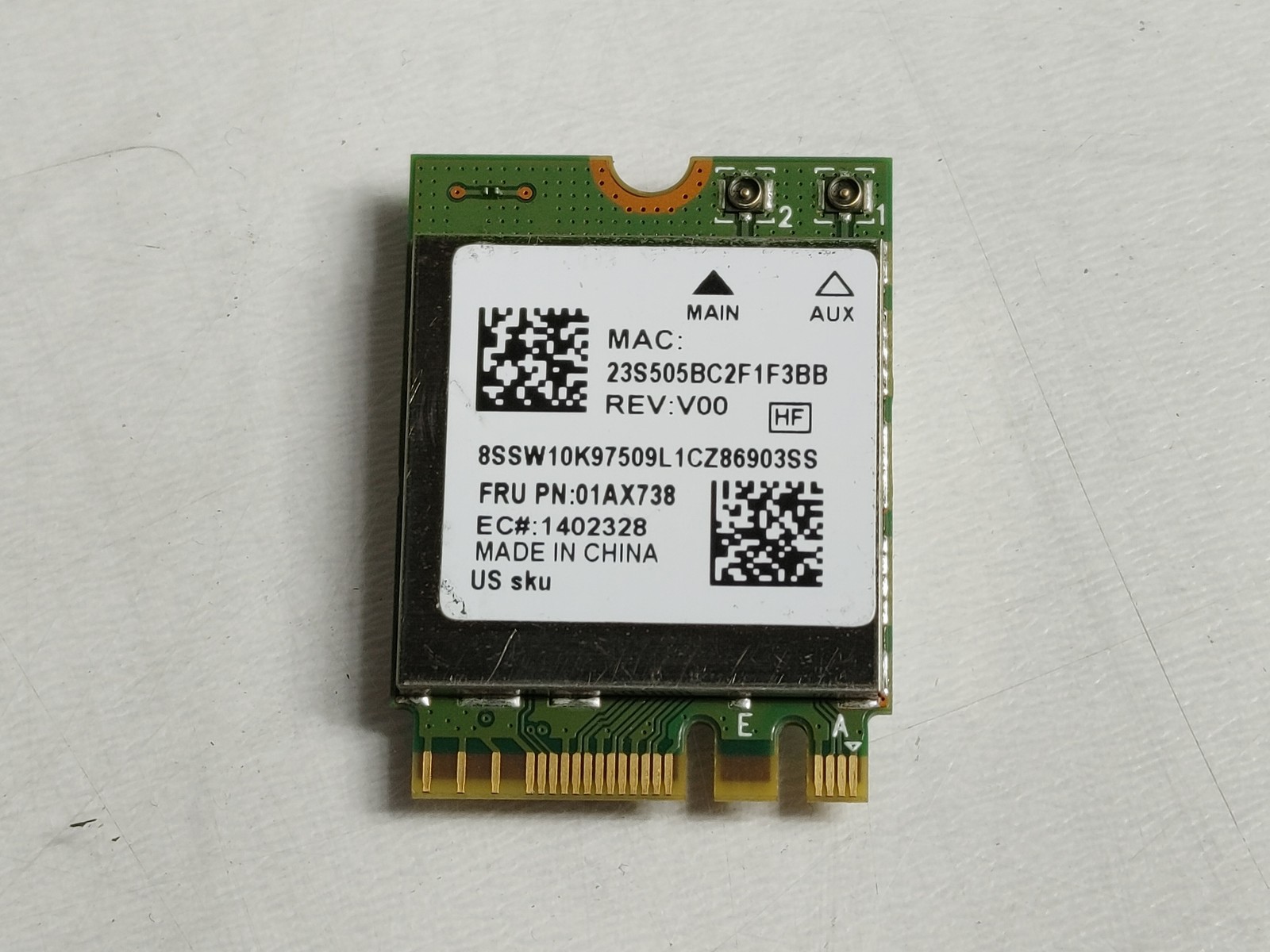 Lot of 2 Lenovo 01AX738 Realtek RTL8822BE 802.11ac M.2 Wireless Card + Bluetooth