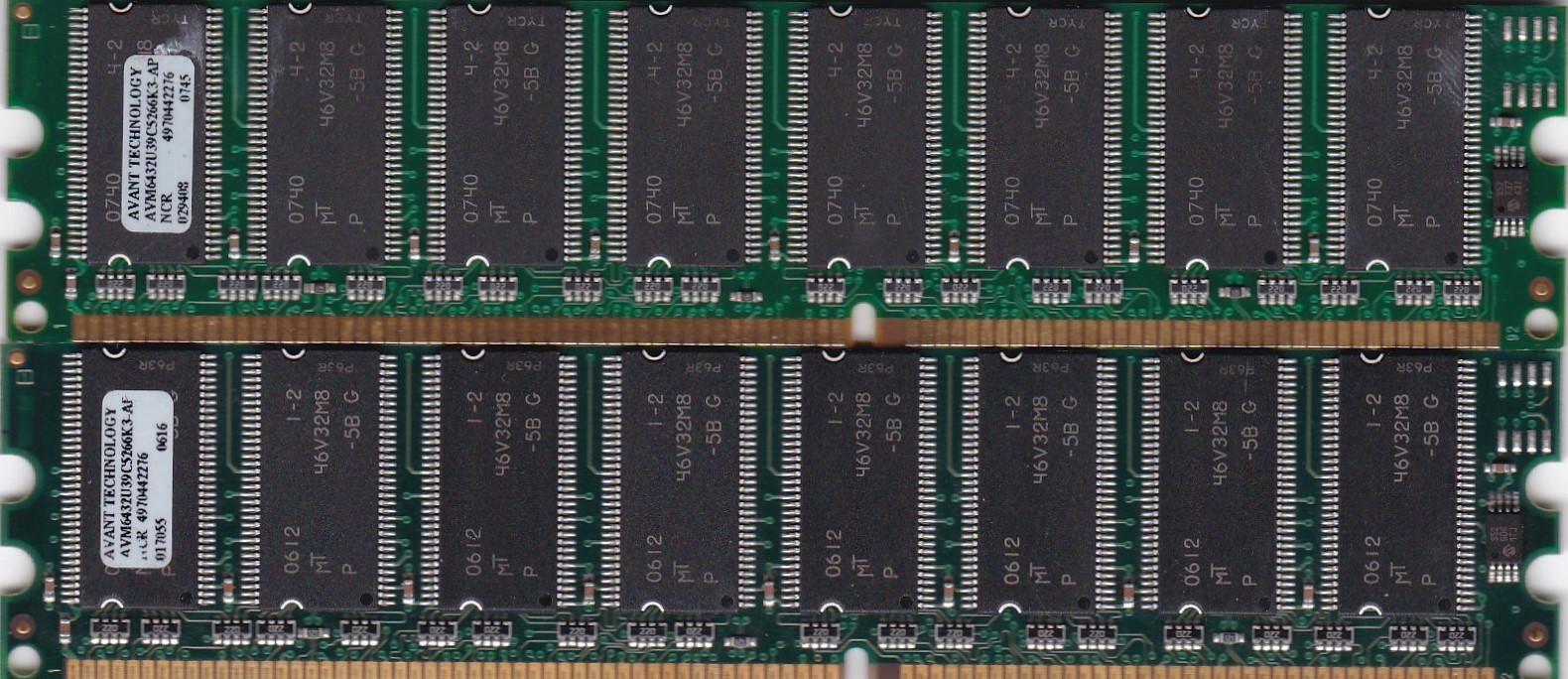 512MB 2x256MB DDR-266 AVANT/NCR MEMORY RAM KIT PC-2100 AVM6432U39C5266K3-AP DDR1