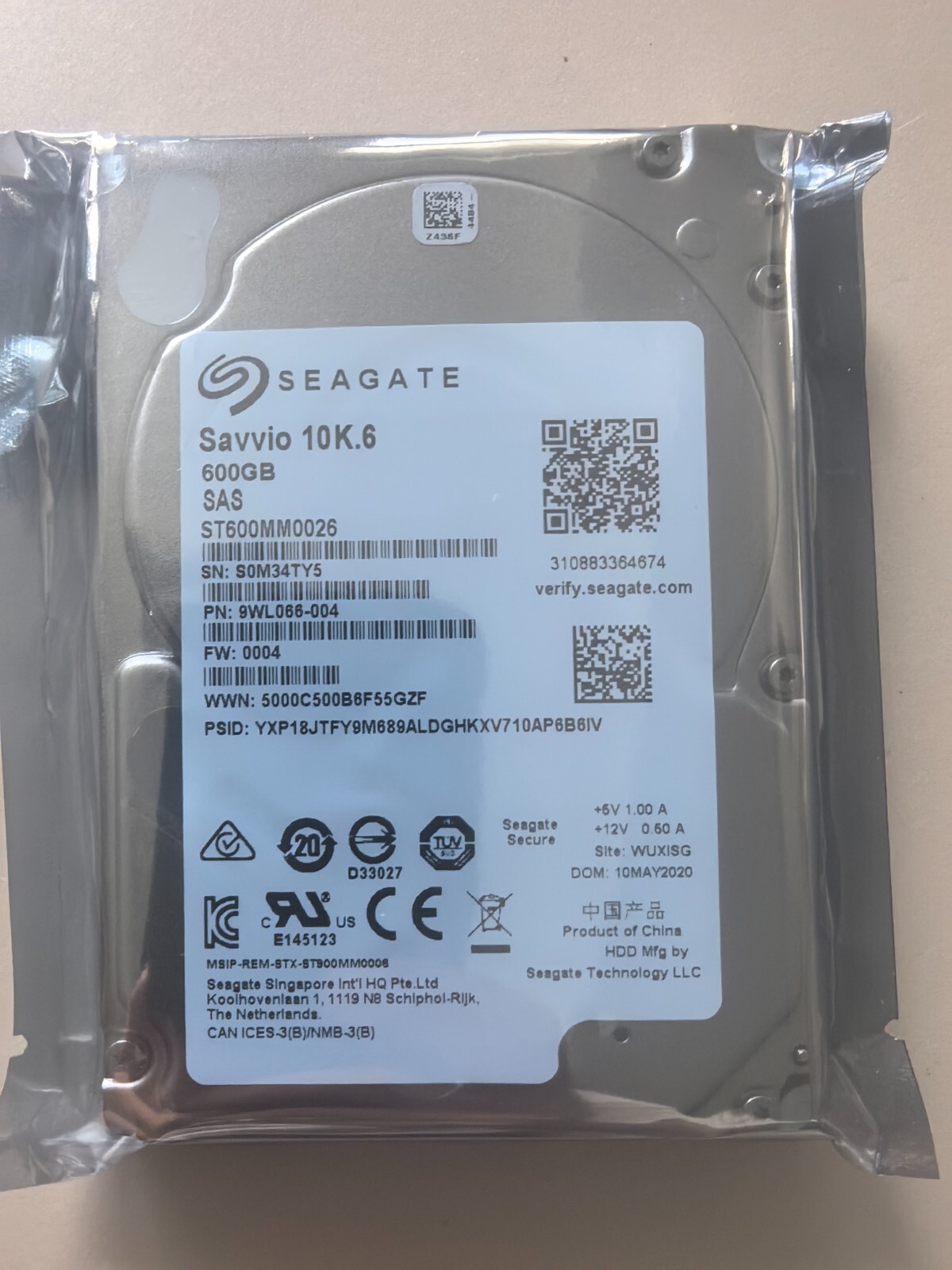 ST600MM0026 Seagate SAVVIO 10K.6 600GB 10000RPM 6Gbps 2.5" SAS HDD Hard Drive