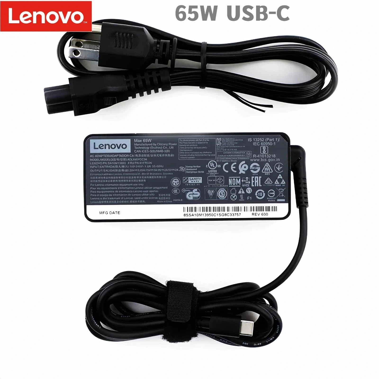 Lot Genuine 65W USB-C Type-C Adapter Charger Lenovo ThinkPad T480 ADLX65YLC3A