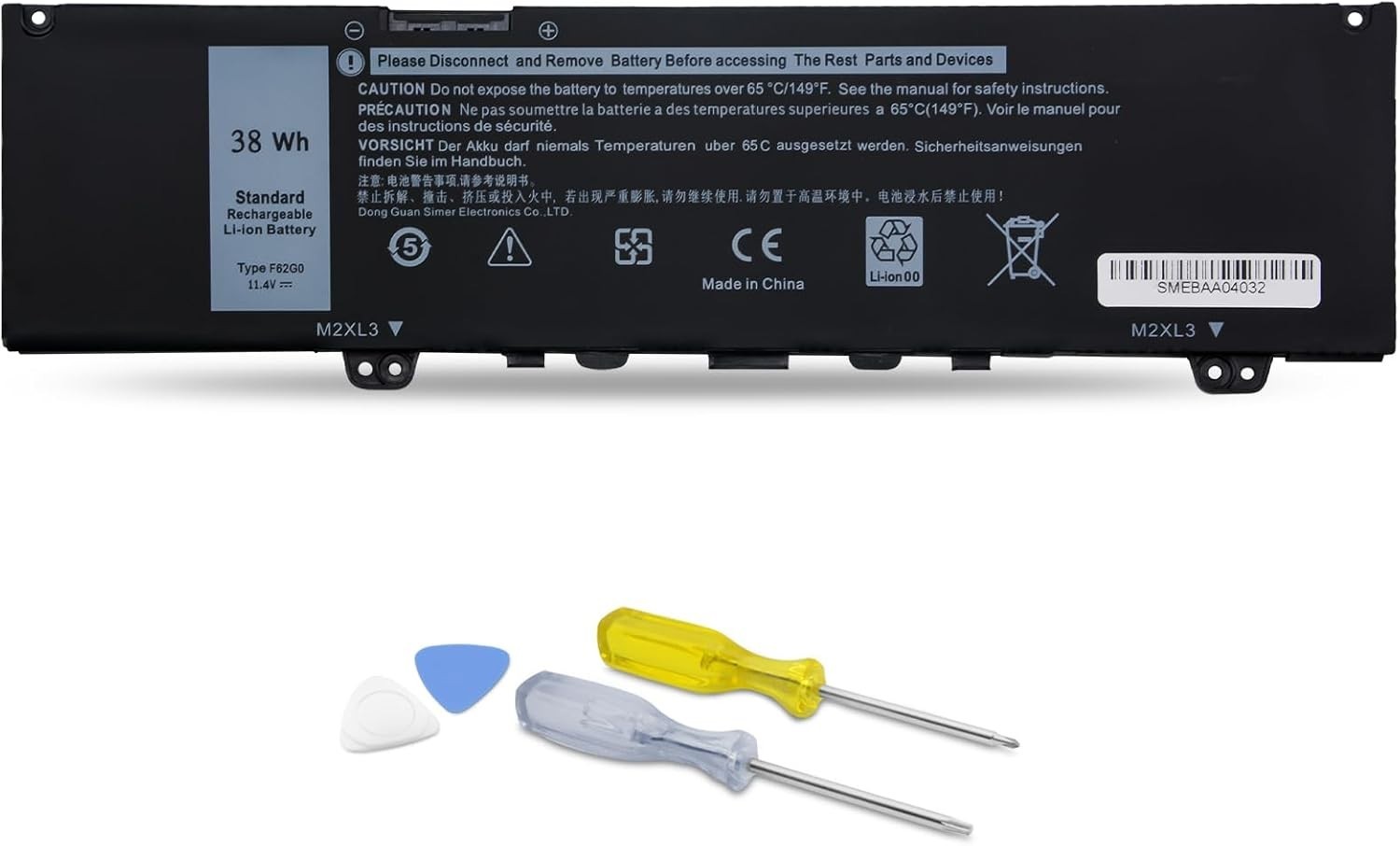 F62G0 Battery Replacement for Dell Inspiron 13 7000 7373 7386 2-In-1 7370 7380 5