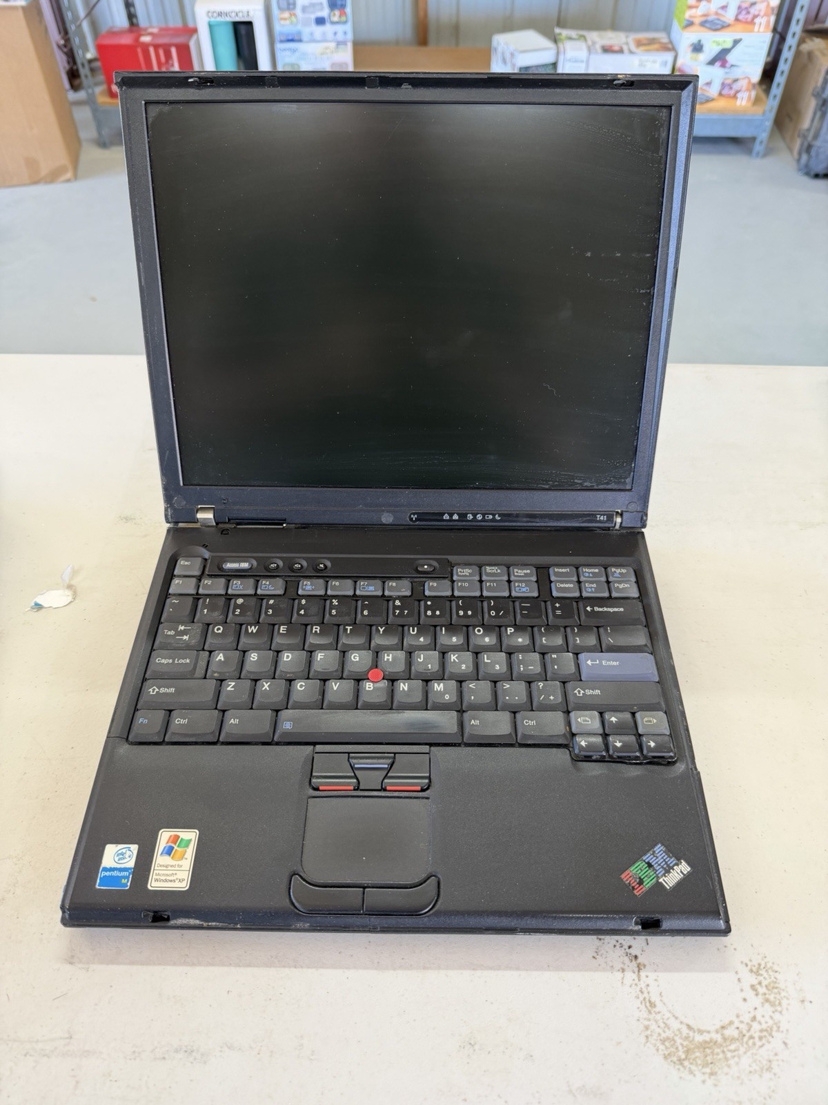 Vintage IBM ThinkPad T41 2373-7JU Pentium M Laptop Untested Parts/Repair No AC
