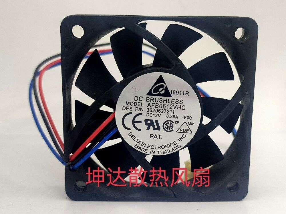 Original Delta Afb0612vhc-f00 6013 6cm Three-line Cooling Fan 12v 0.36a 
