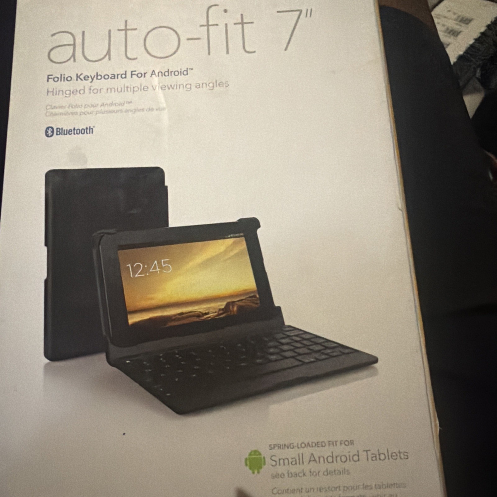 New Zagg Auto-fit 7" Folio Keyboard for  Android & Windows Tablets Black