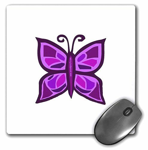 3dRose LLC 8 x 8 x 0.25 Inches Purple Butterfly Mouse Pad (mp_13092_1)